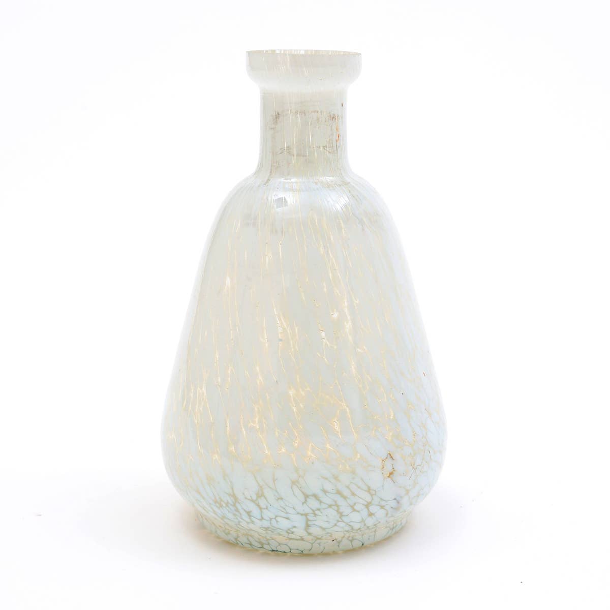 Decorative Splutter Glass Bottle Vase, Small