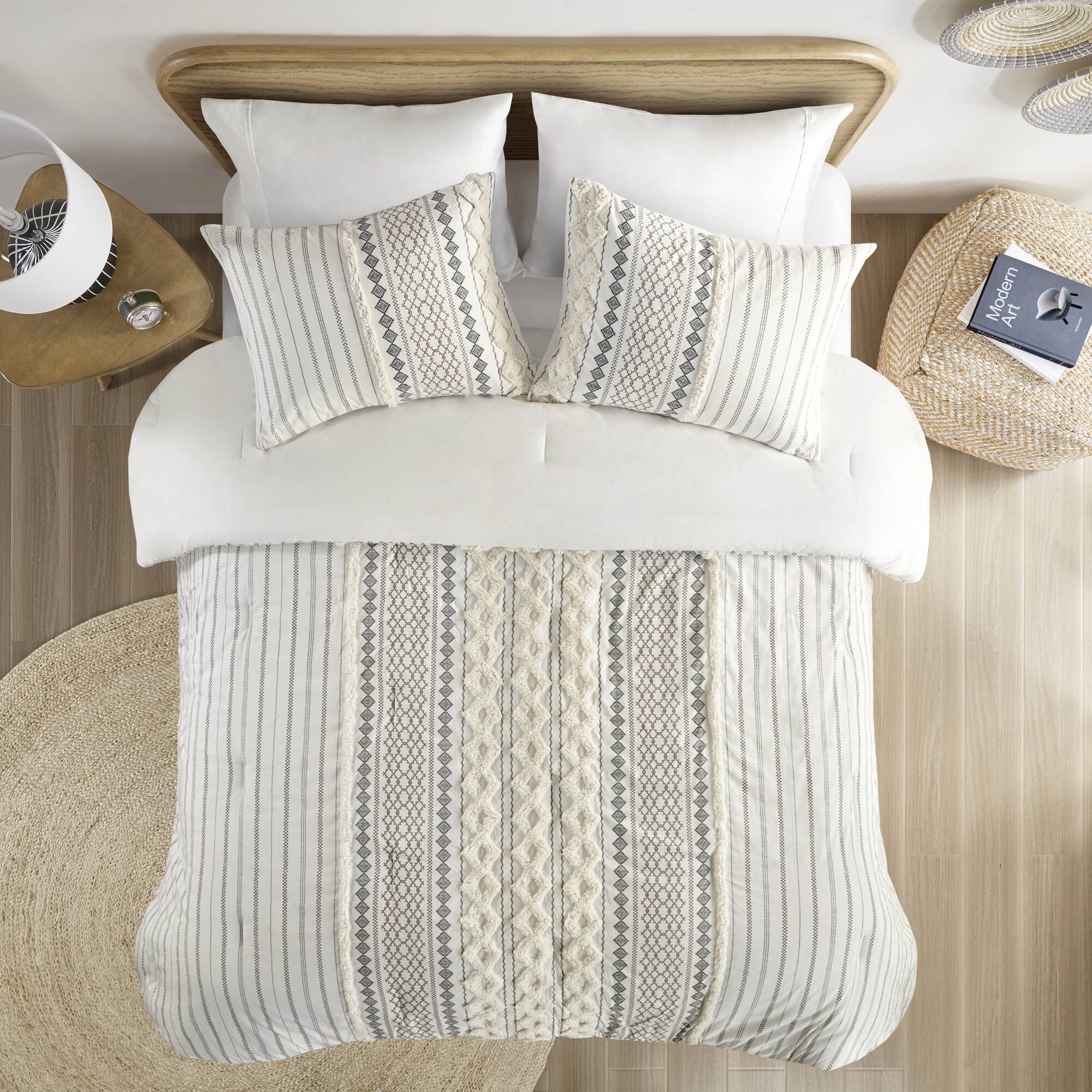 Imani Cotton Printed Comforter Set with Chenille