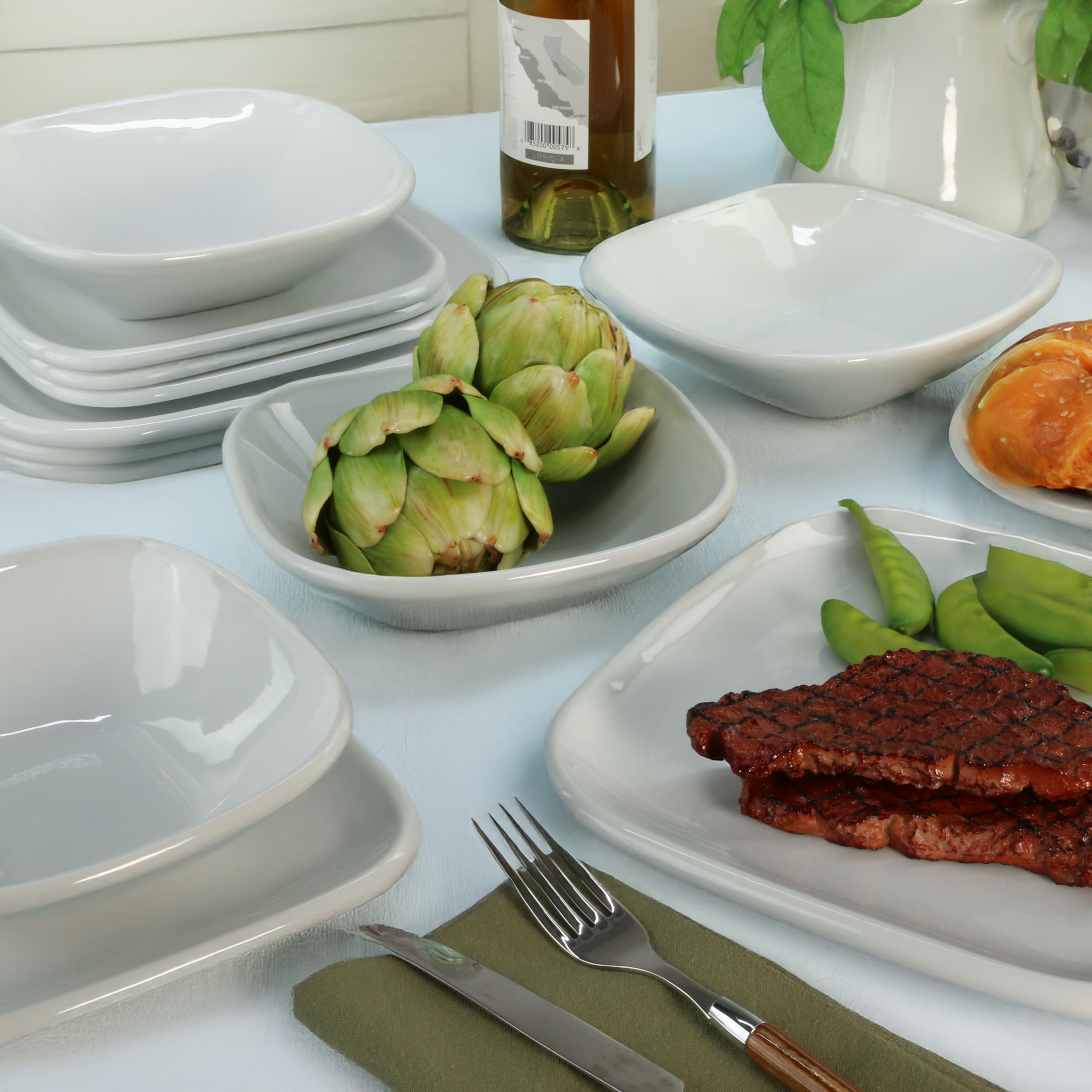 Impulse Square 12-Piece Dinnerware Set
