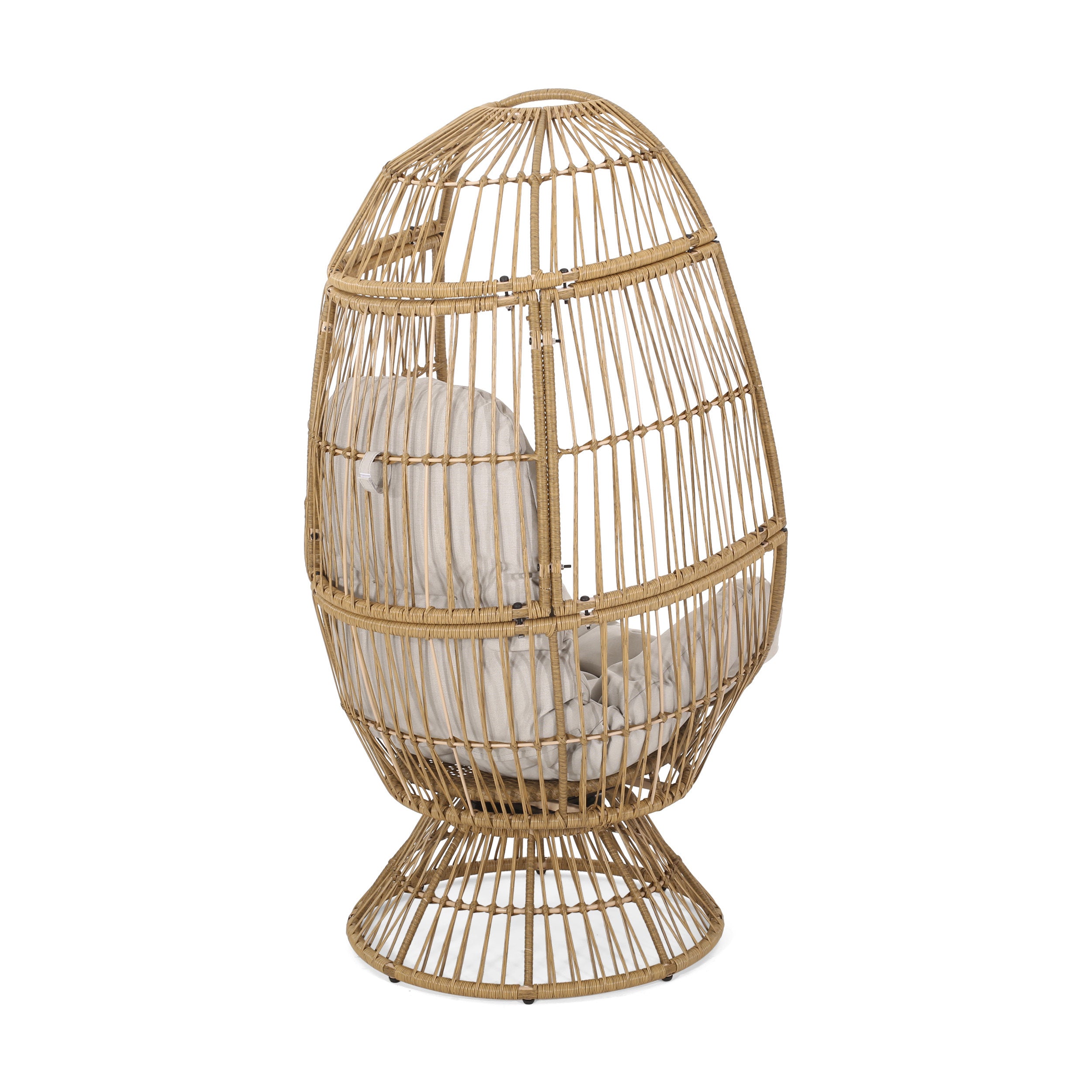 Lazulite Outdoor Egg Chair with Water-Resistant Cushion and Swivel Function