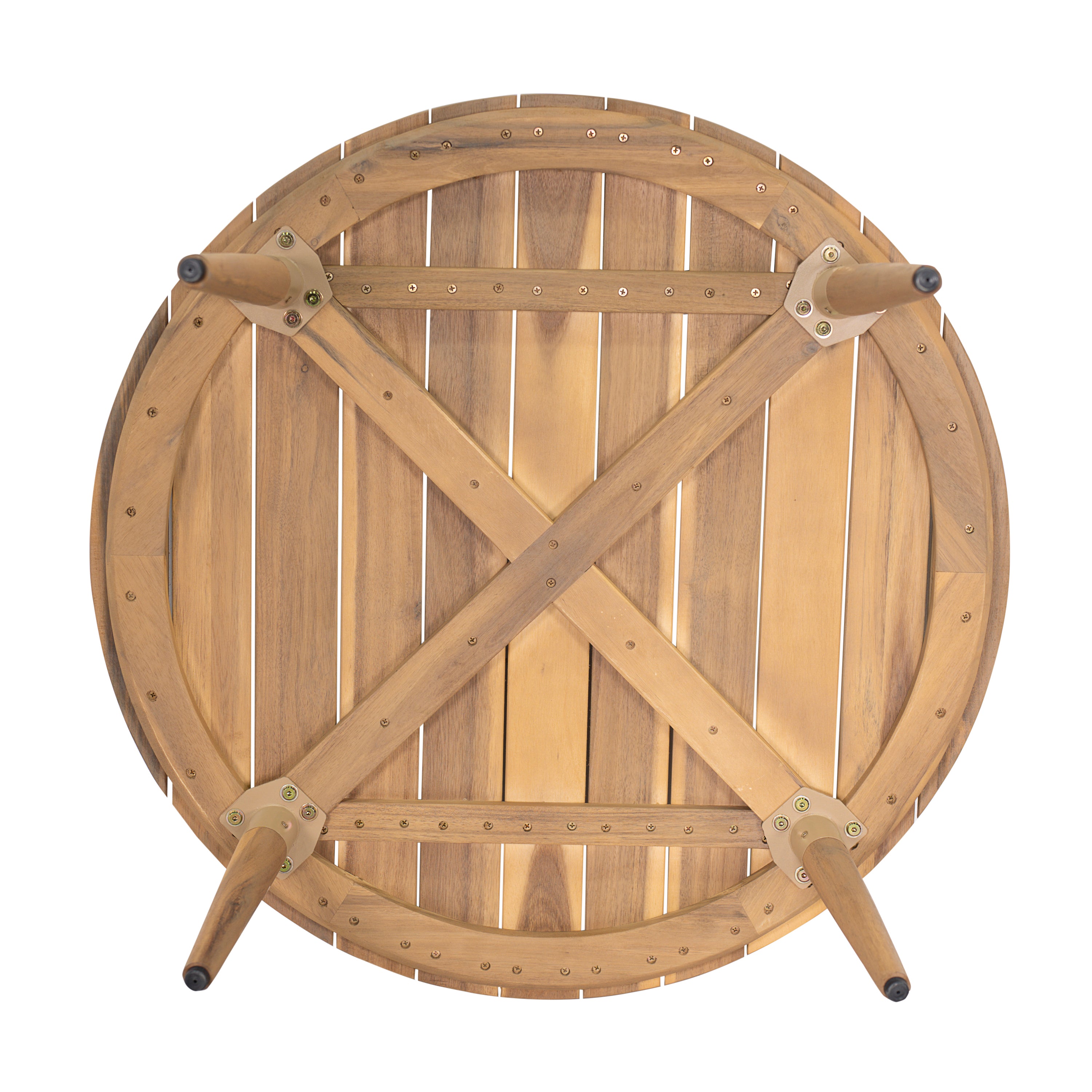NUSA OUTDOOR PATIO 4-PCS CHAT SET, TEAL PE RATTAN & IRON FRAM FURNITURE, ACACIA WOOD TABLE
