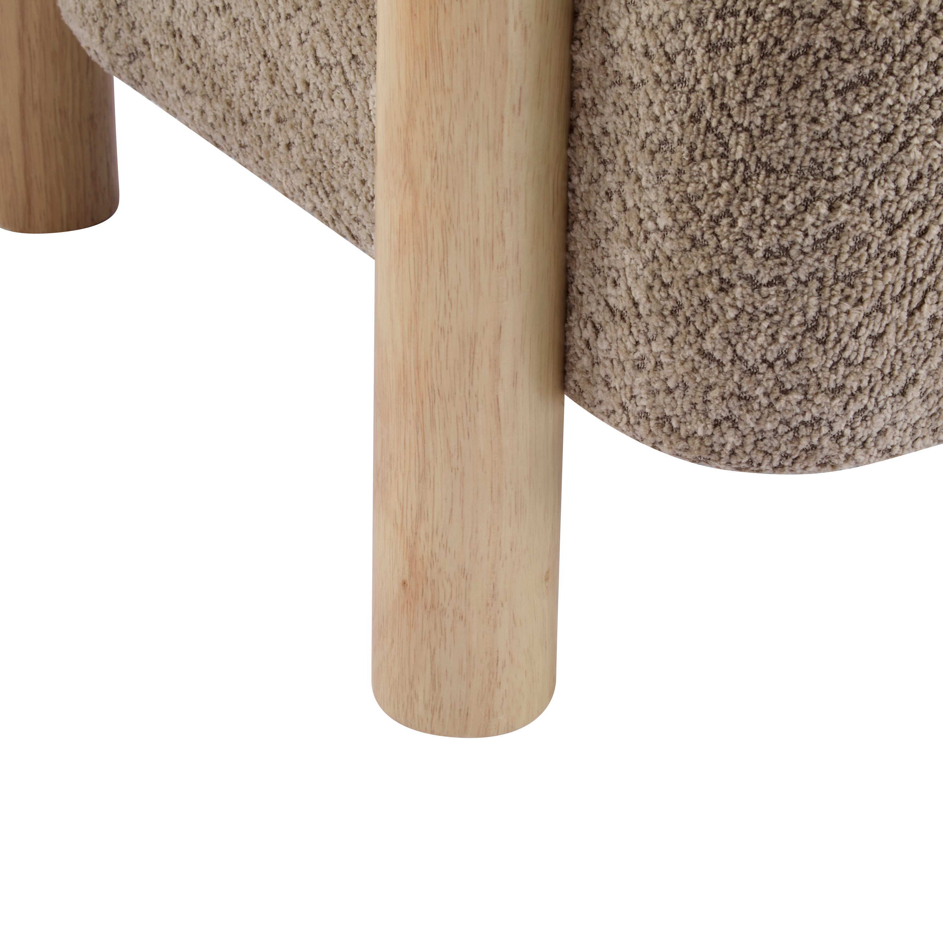 Boucle Upholstered Accent Arm Chair with Modern Wooden Frame
