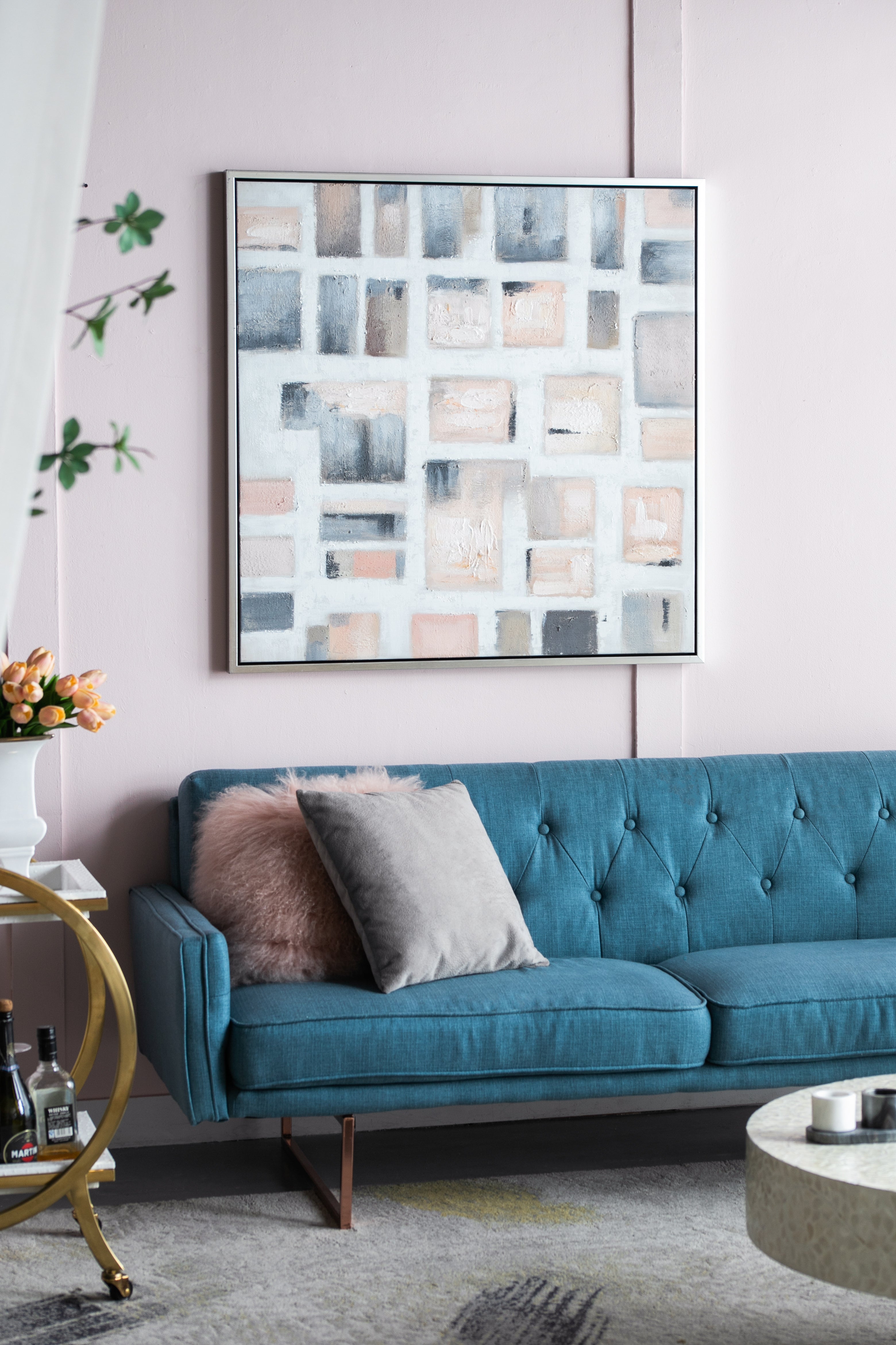 39.4x39.4' Cornerstone Framed Hand-painted Wall Art