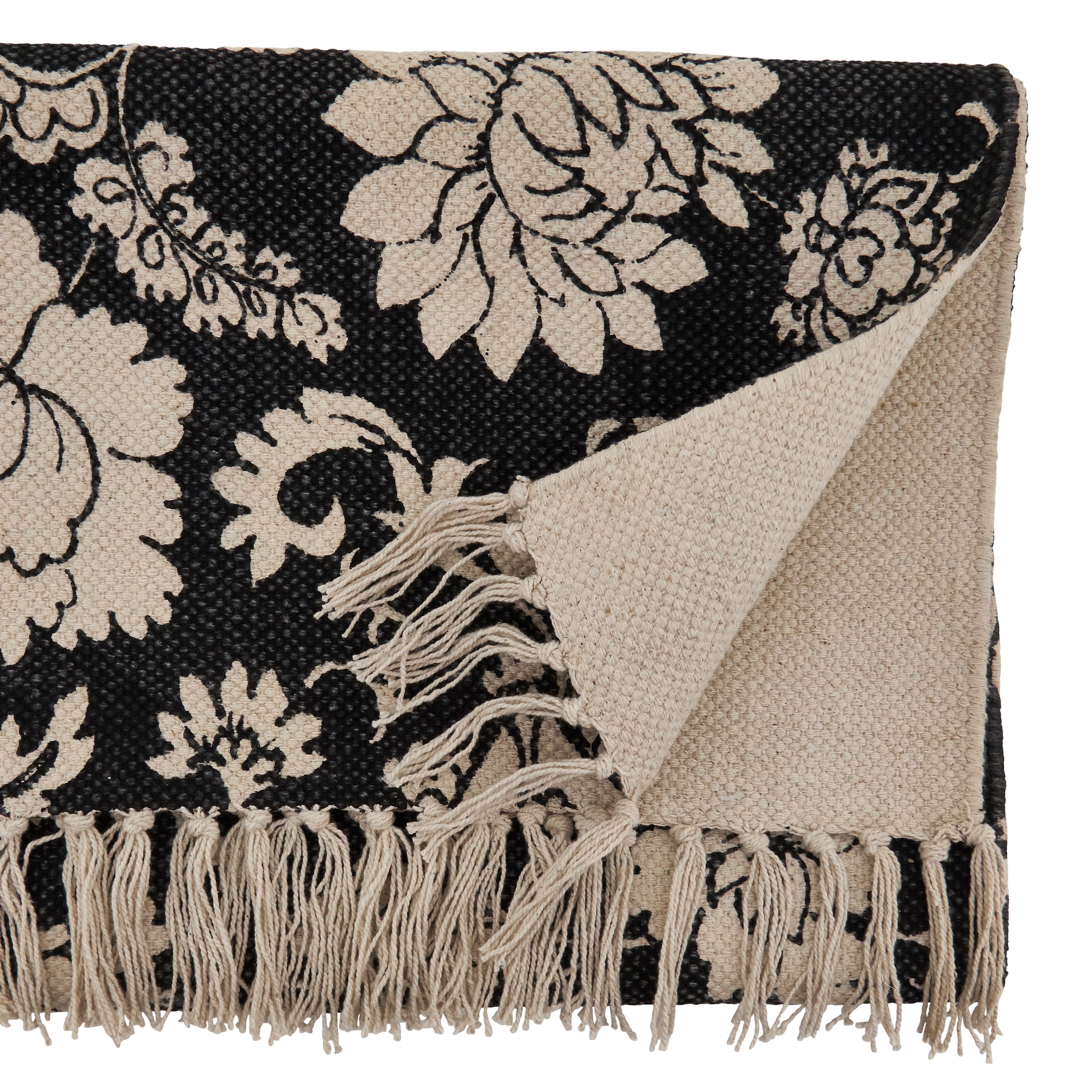 Floral Design Fringed Table Runner