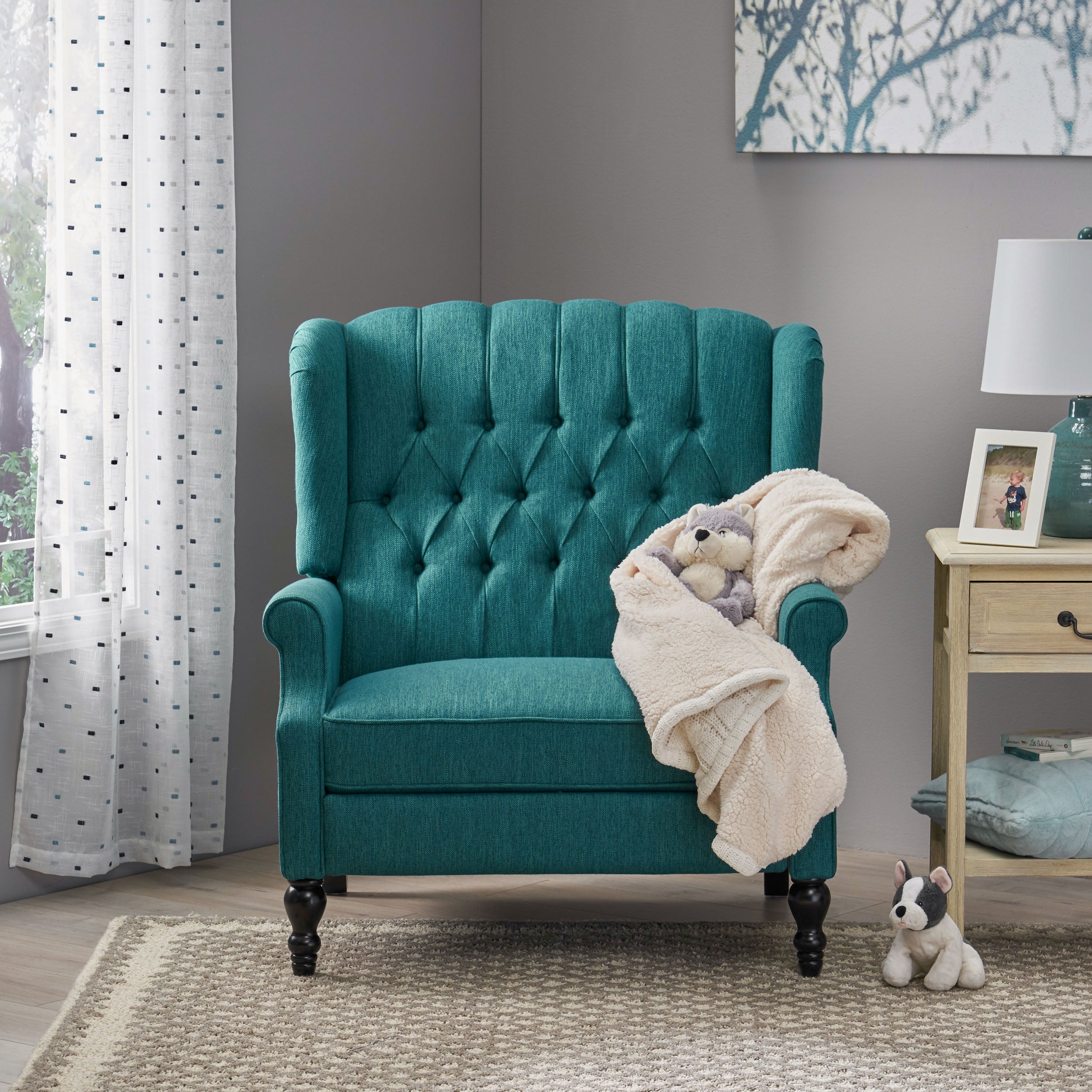 Oversized Wingback Tufted Recliner Accent Chair