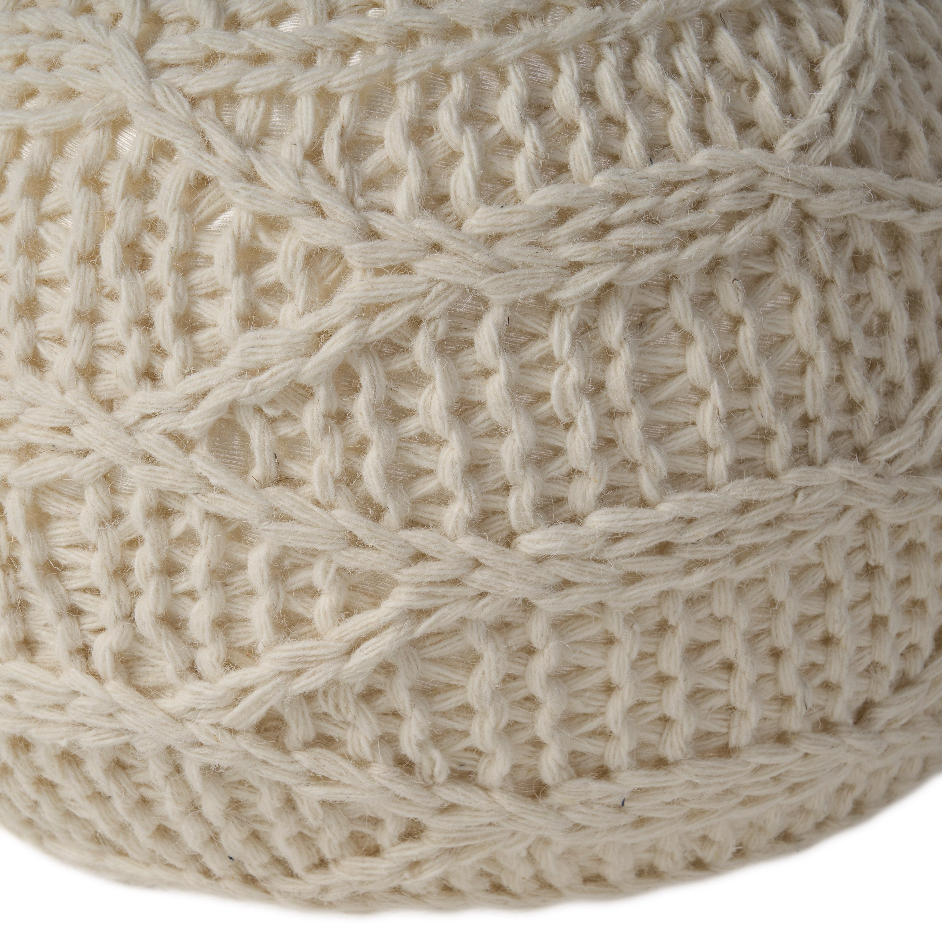 20" x 20" Round Wool Pouf