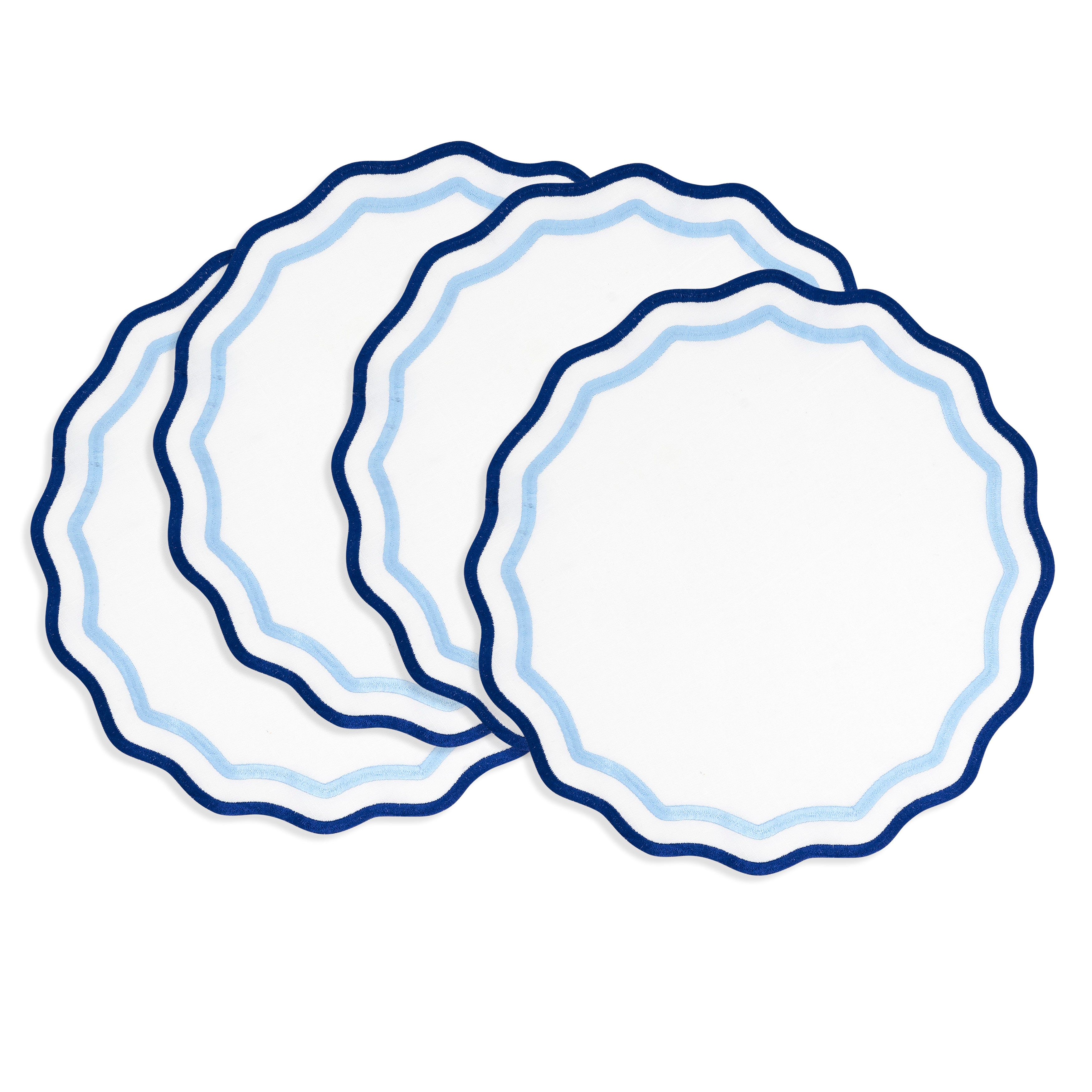 Round Eco Scallop Border Placemat, Set of 4