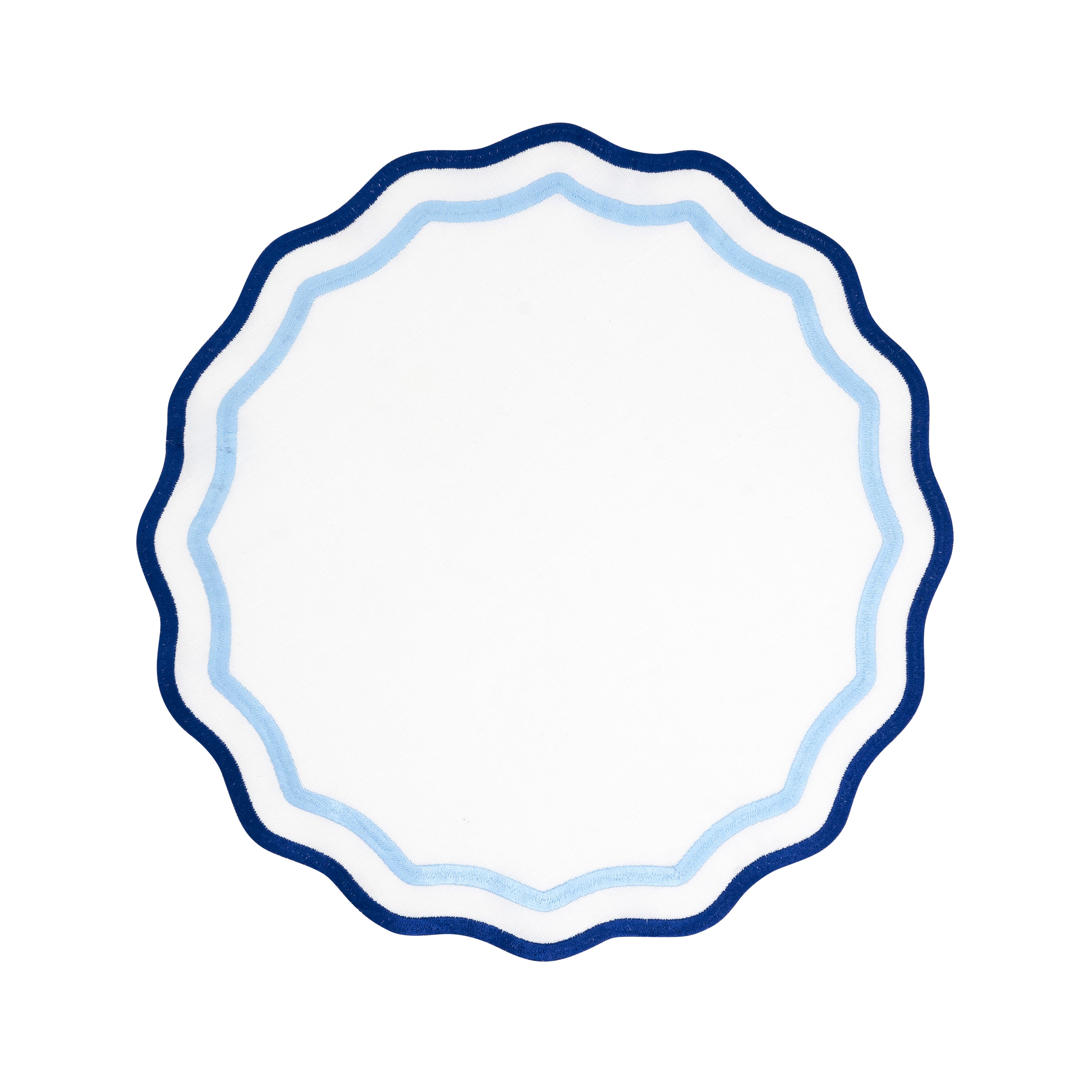 Round Eco Scallop Border Placemat, Set of 4