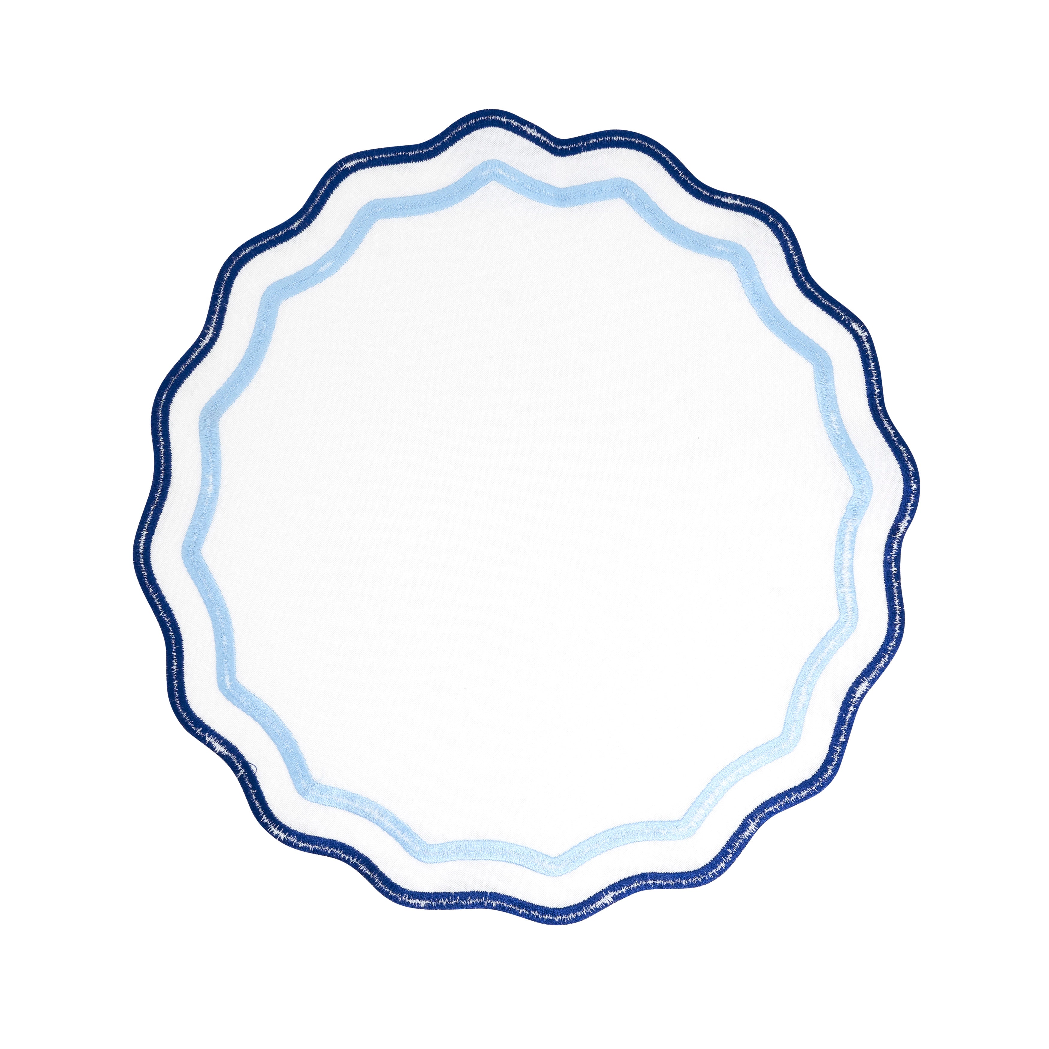 Round Eco Scallop Border Placemat, Set of 4