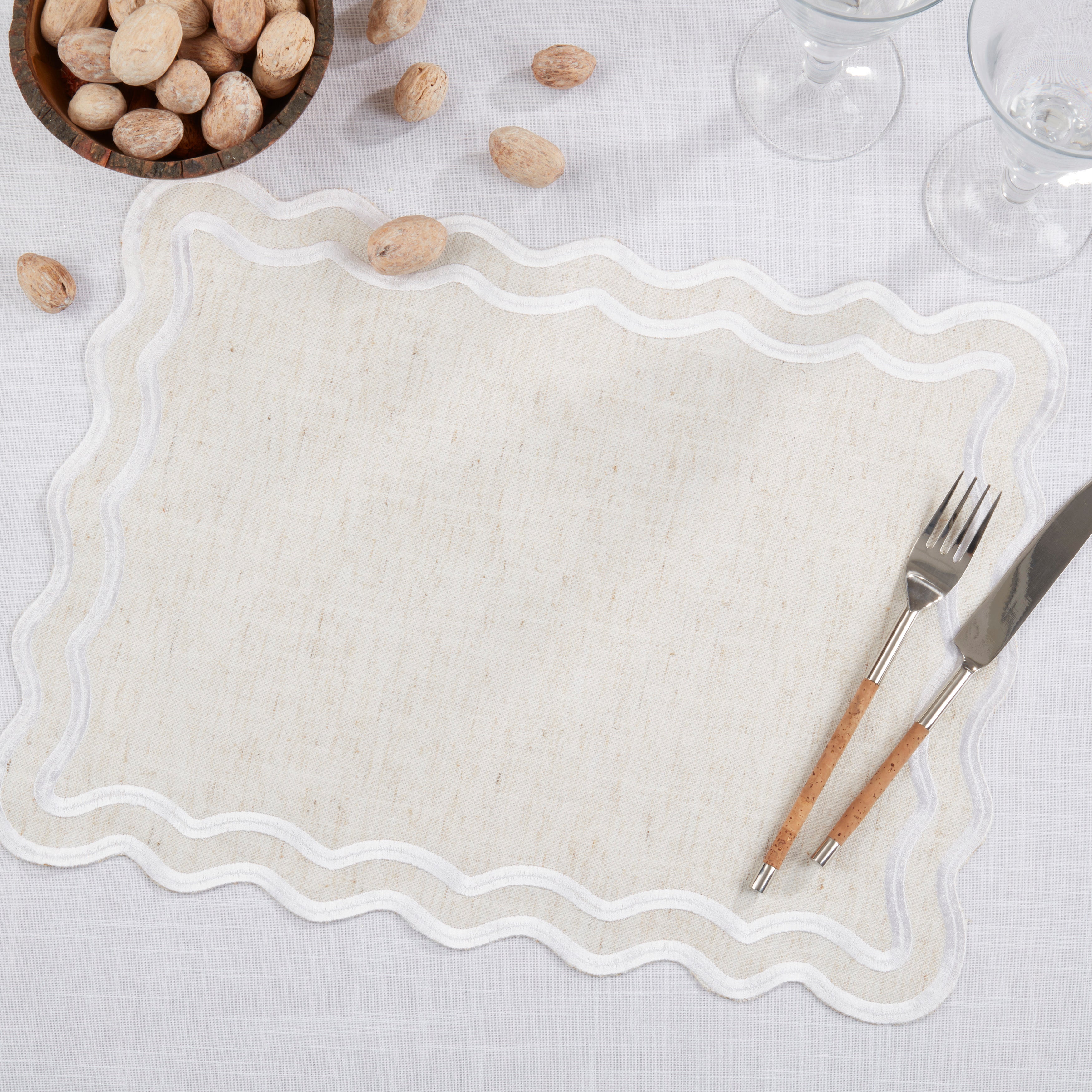 Eco Scallop Border Placemat, Set of 4