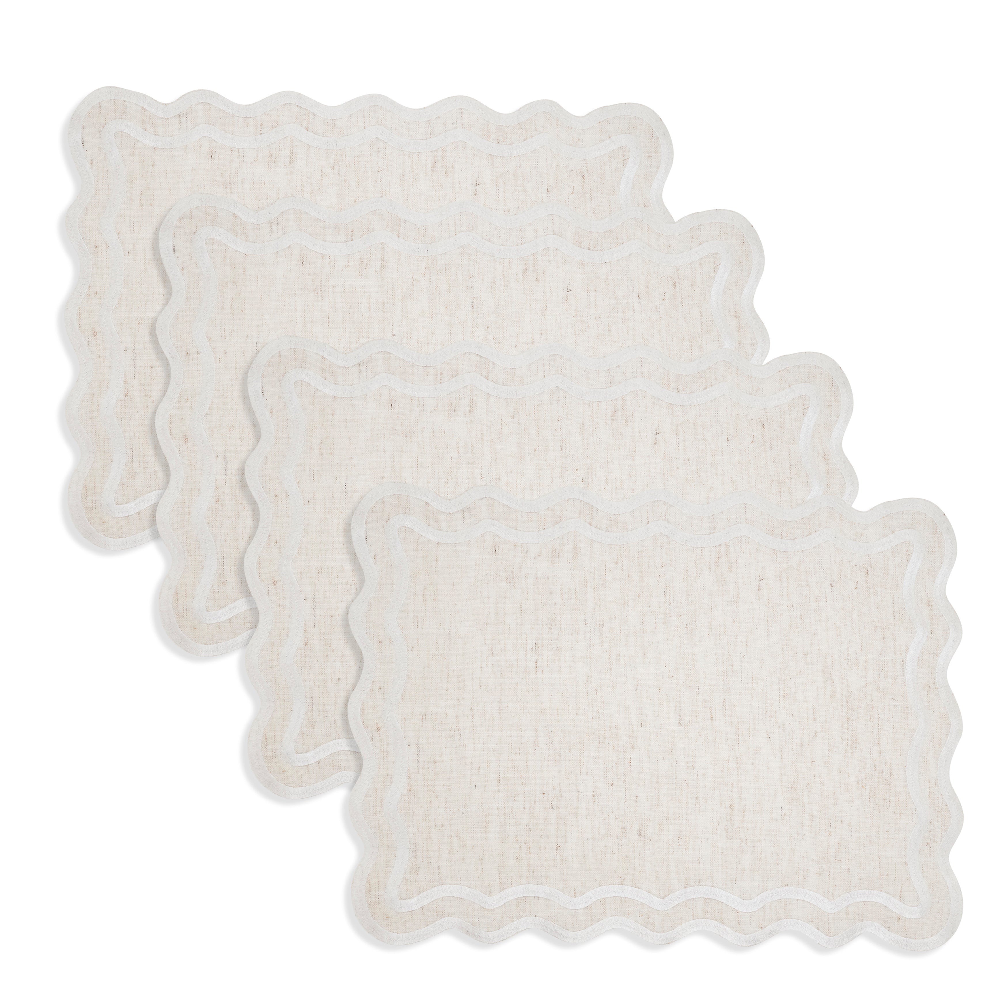 Eco Scallop Border Placemat, Set of 4