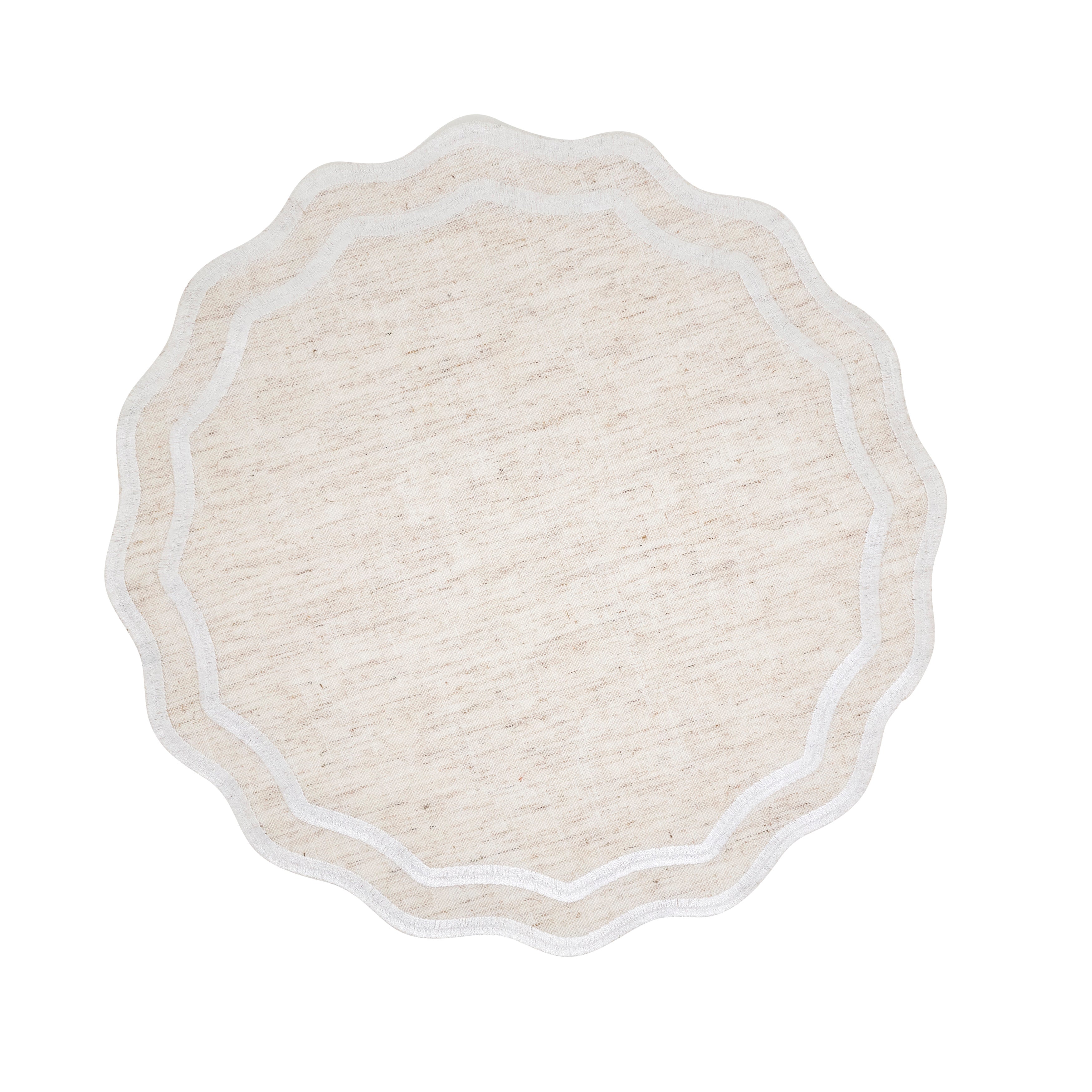 Round Eco Scallop Border Placemat, Set of 4