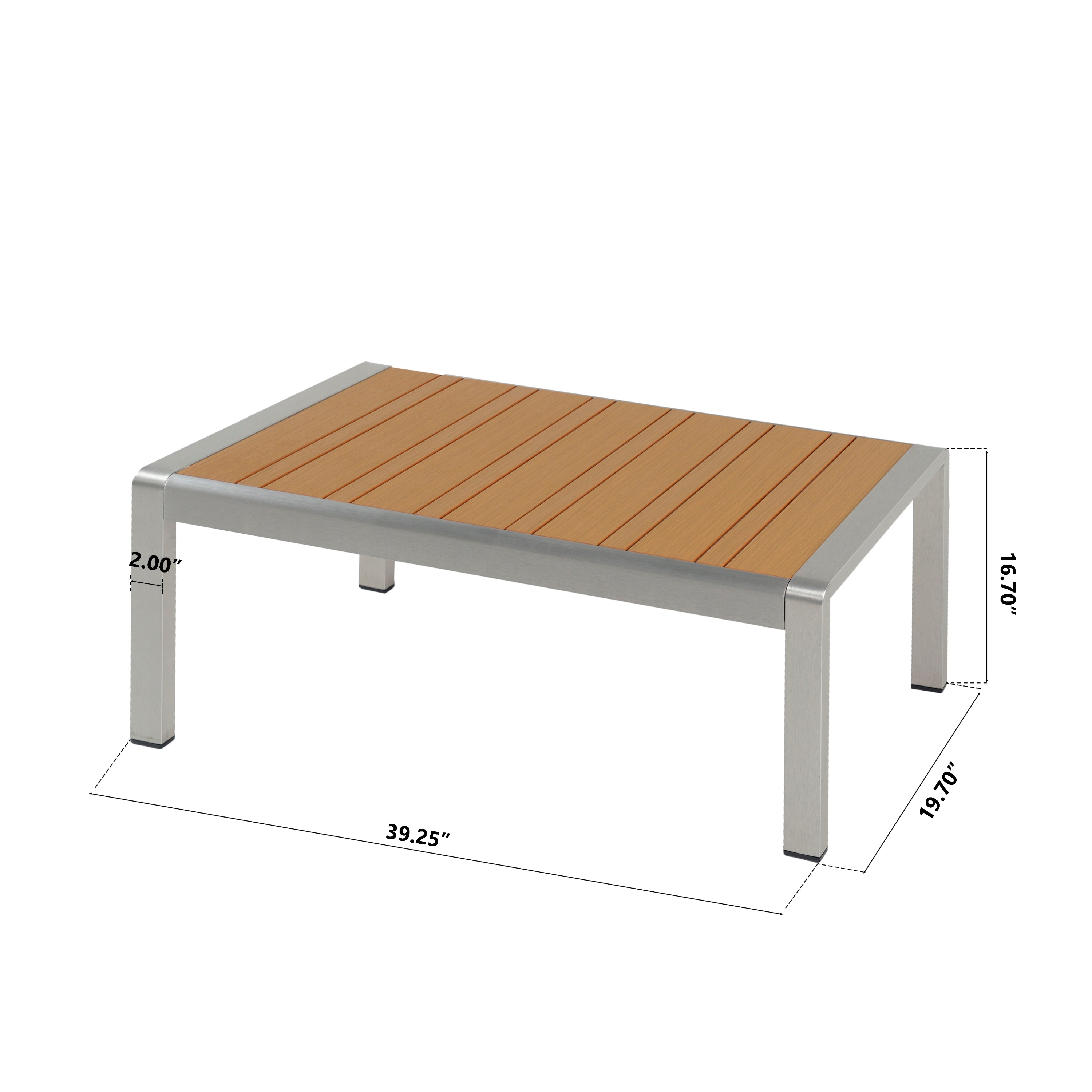 Celestite 4-Piece Patio Set with Loveseat, 2 Club Chairs and Rectangular Coffee Table
