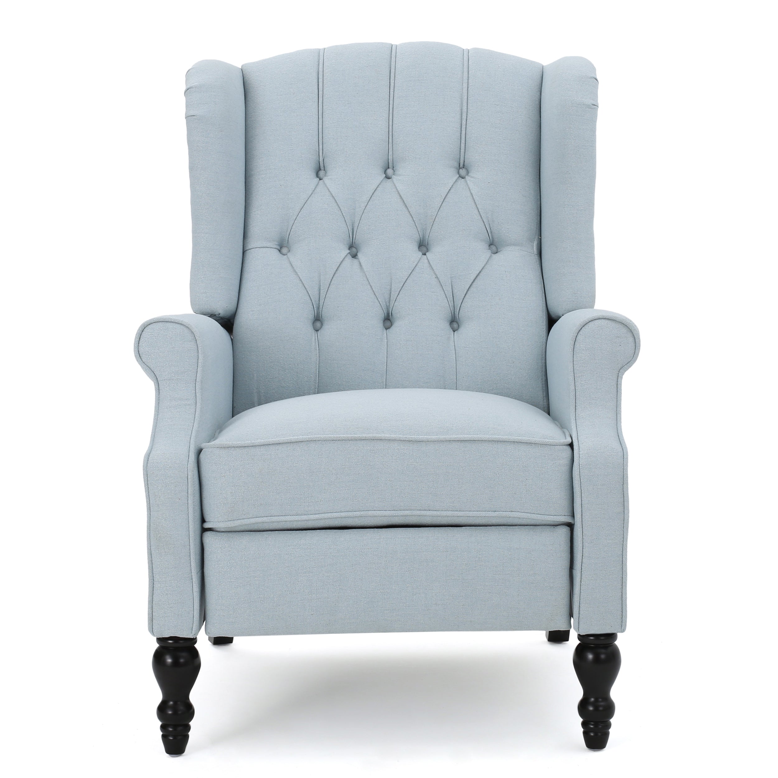 Contemporary Tufted Fabric Arm Chair Recliner with Wingback Design