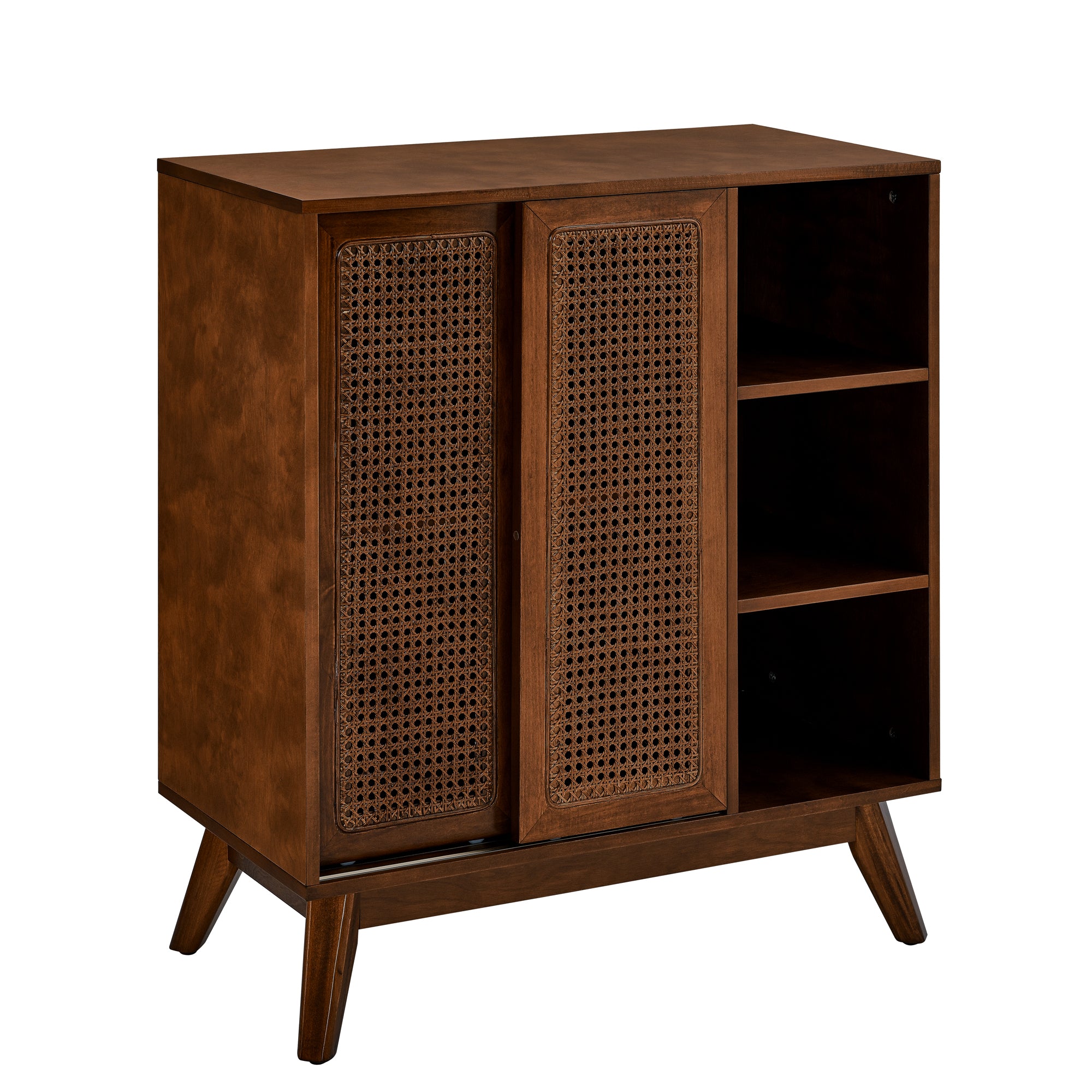 Mid Century Modern Rattan Sideboard Cabinet