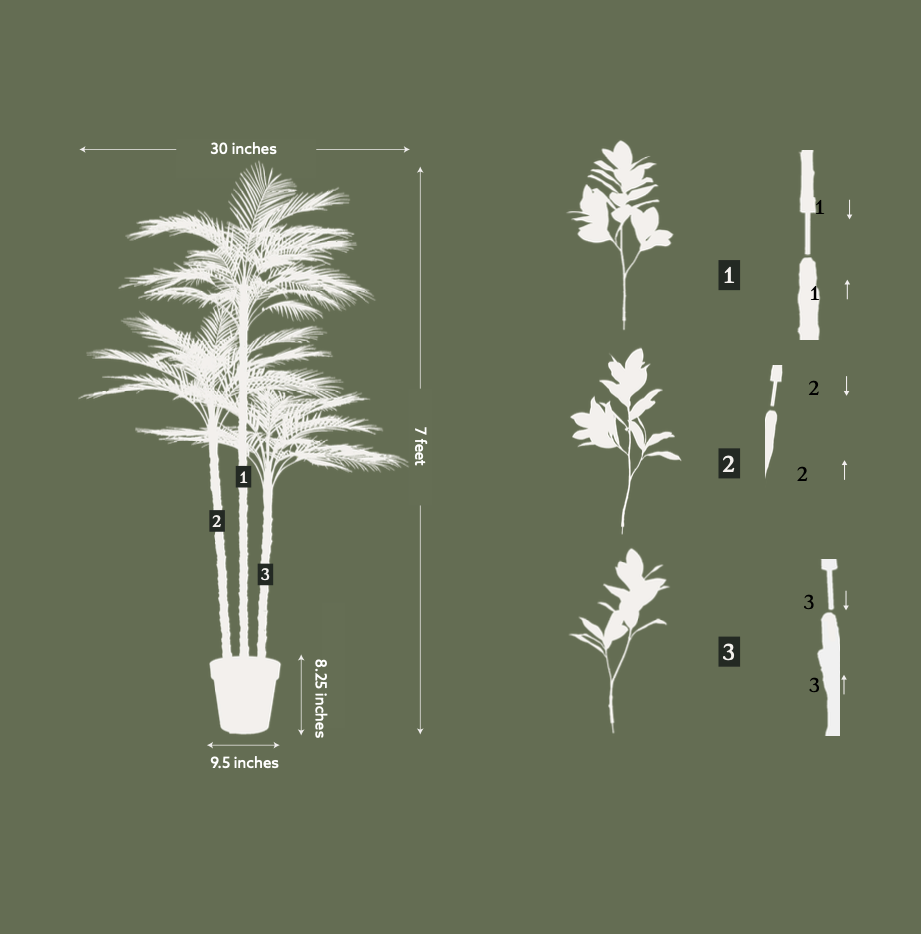 Faux Palm Tree, 7 ft
