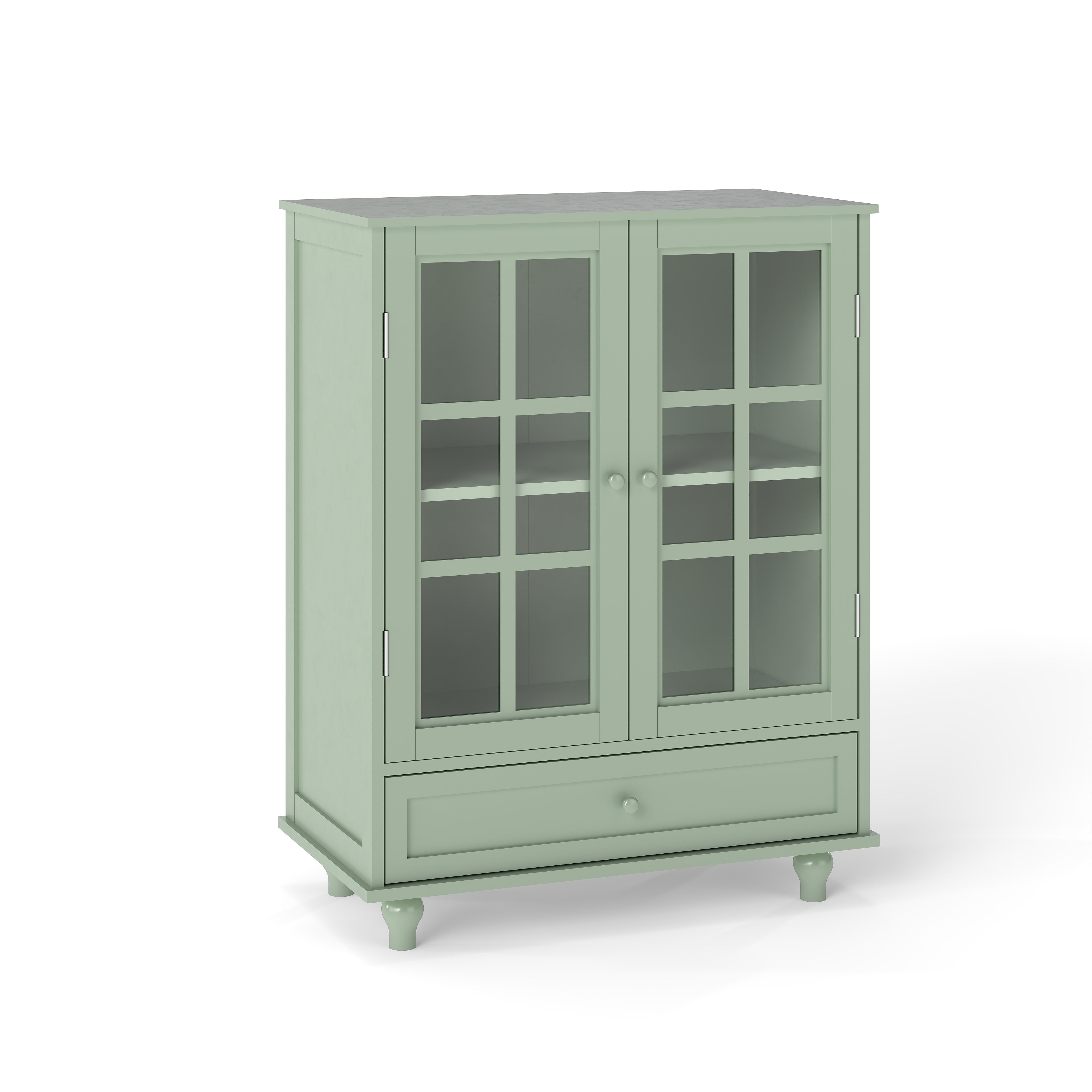 Double Glass Door Accent Cabinet