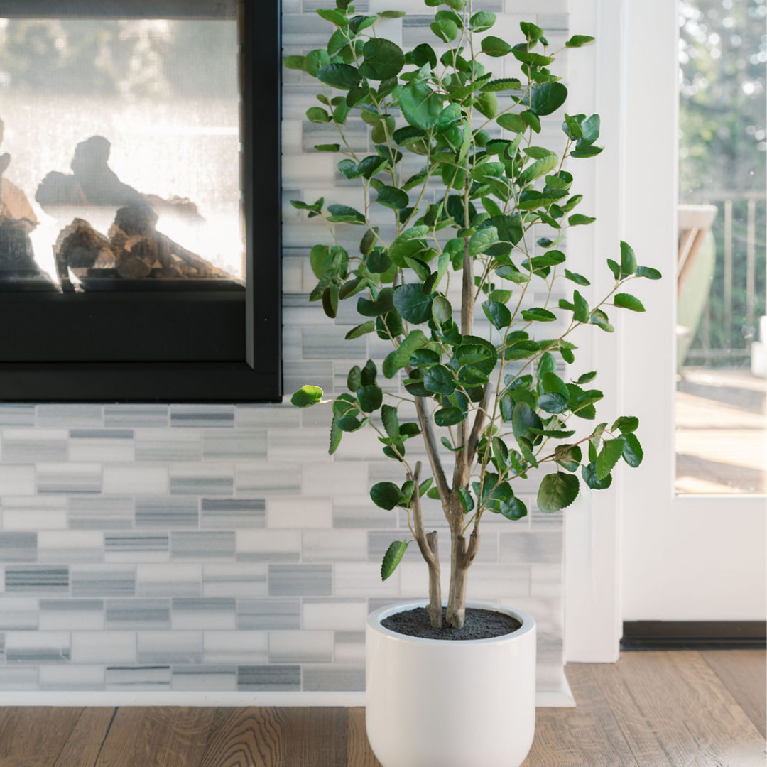 Faux Potted Eucalyptus Tree, 4 ft