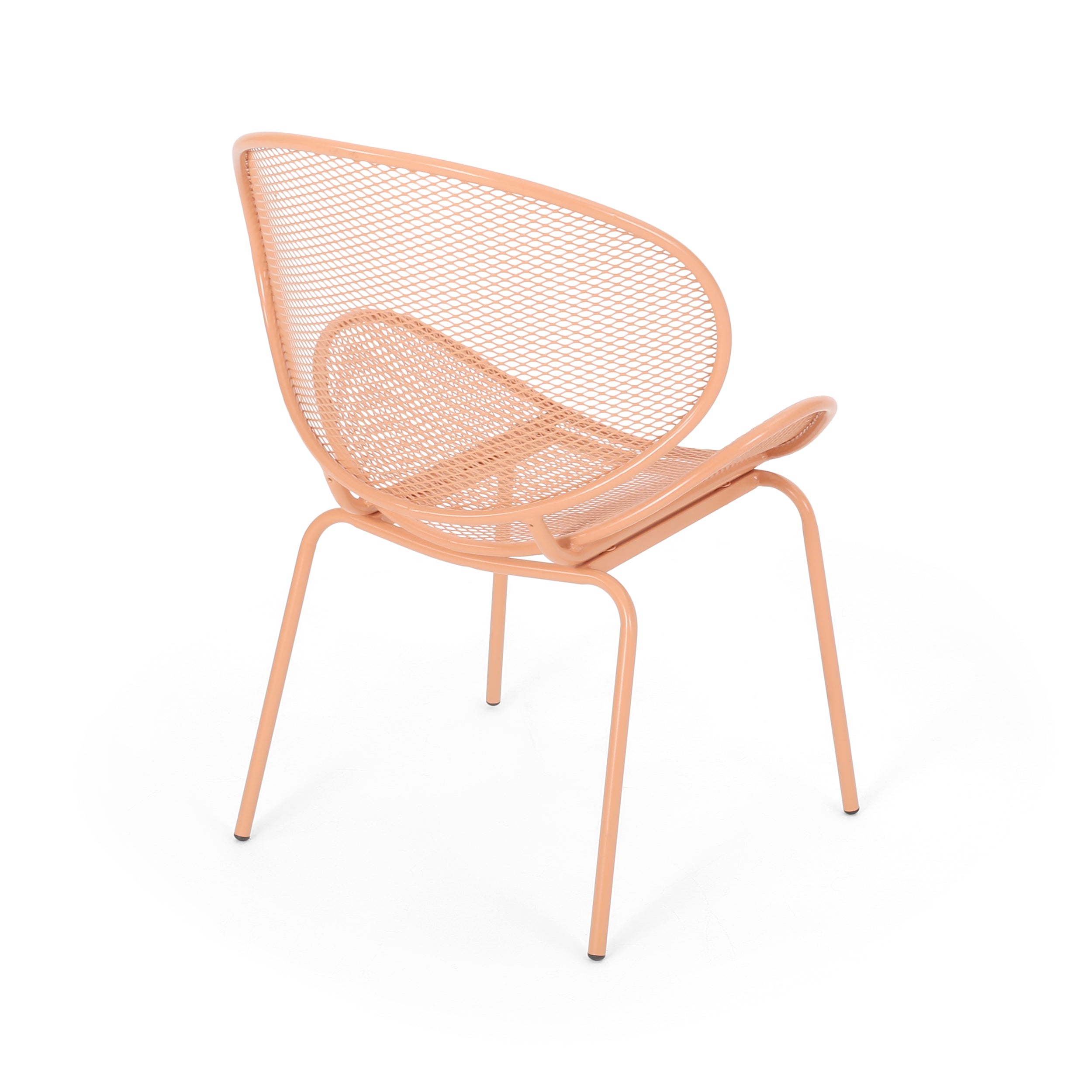 Outdoor Iron Chair with Tapered Legs and Wing Design, Set of 2