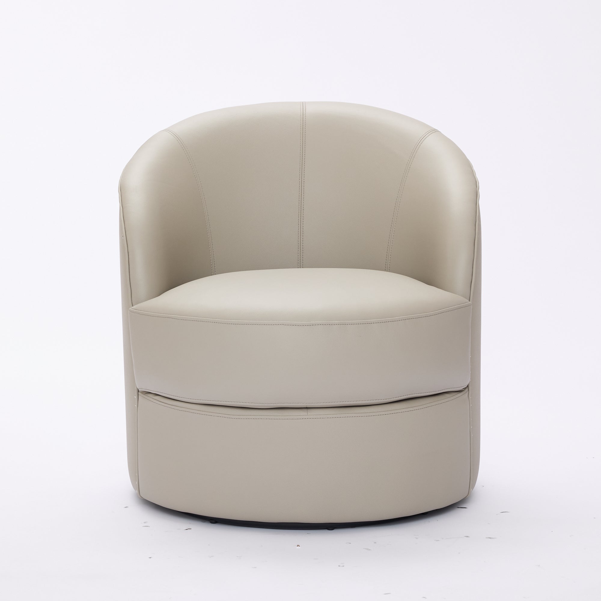 Top-Grain Leather Swivel Accent Chair