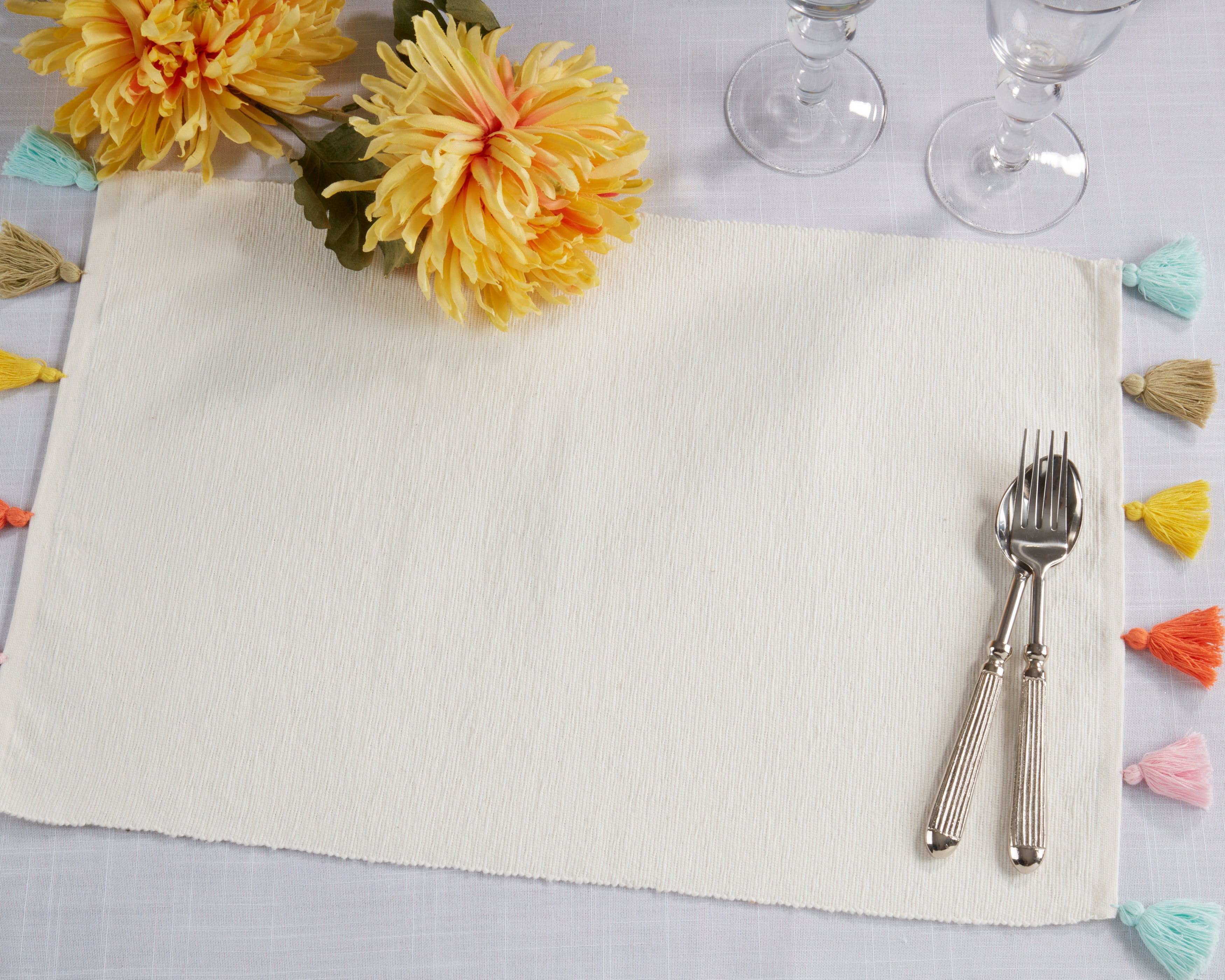 Colorburst Tassel Placemats, Set of 4