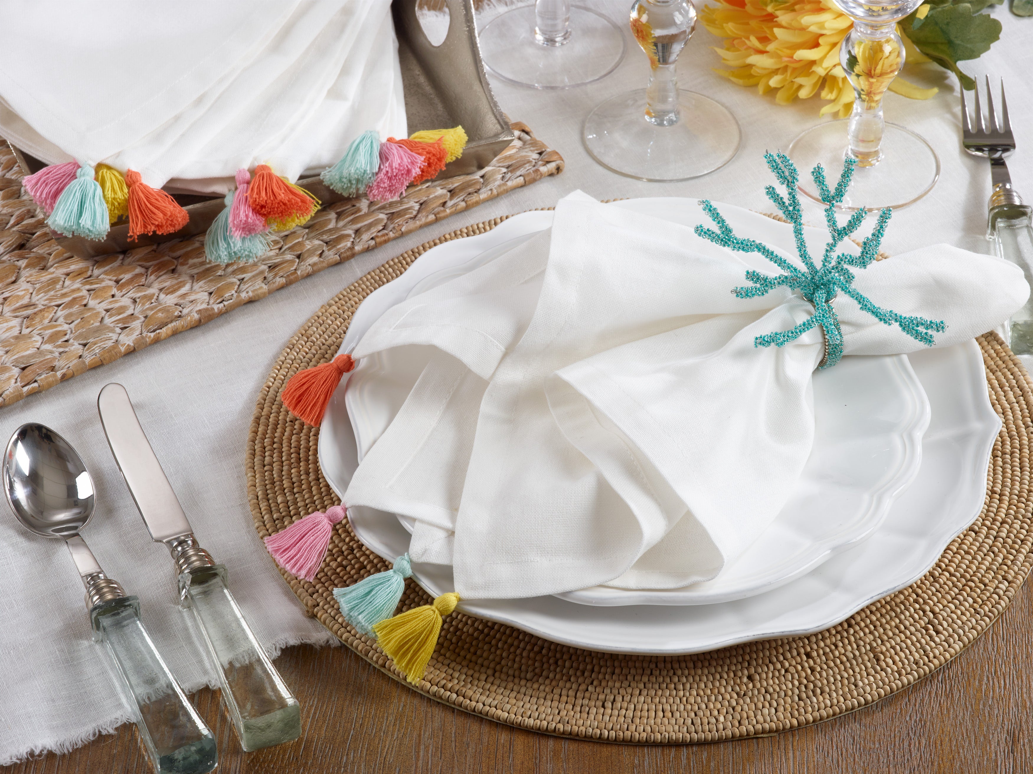 Colorburst Tassel Napkins, Set of 4