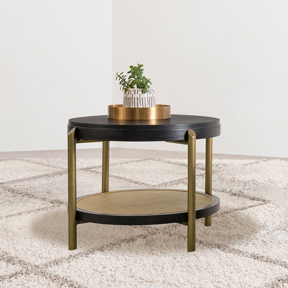 Benson Black Round End Table