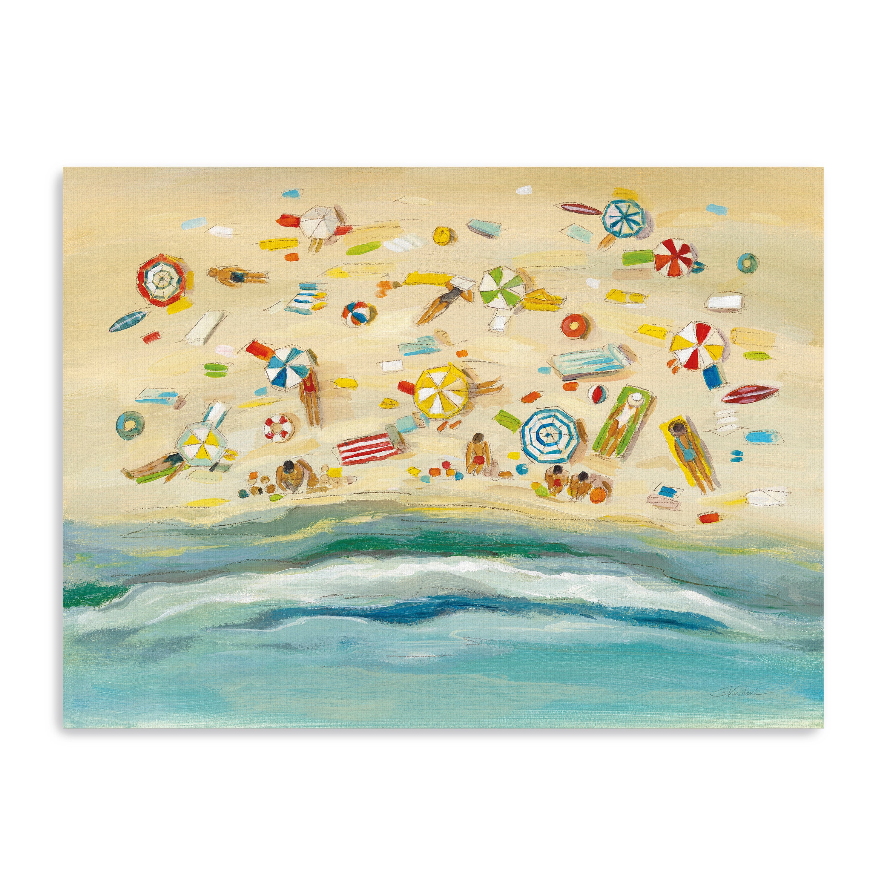 A Beach Day Canvas Giclee