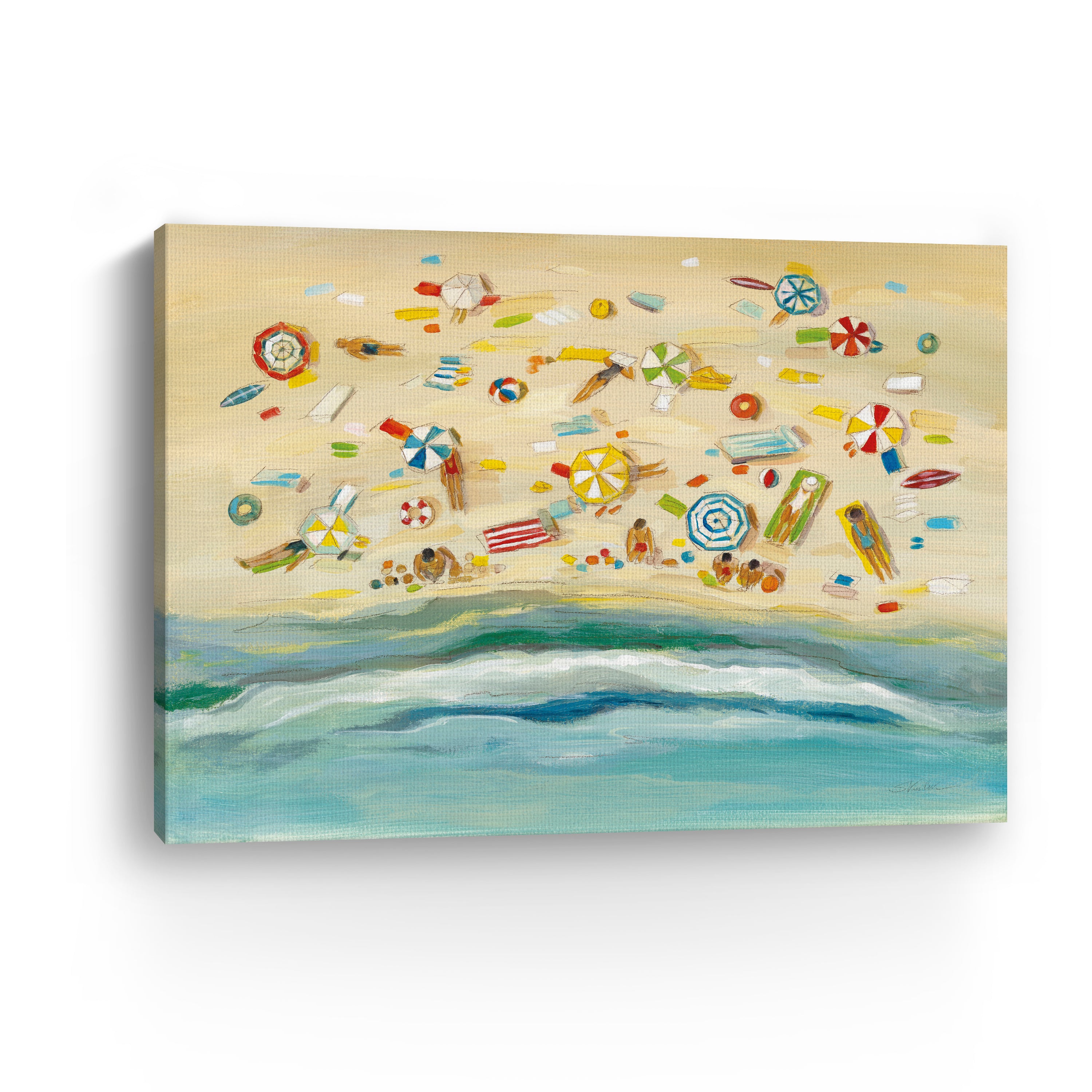 A Beach Day Canvas Giclee