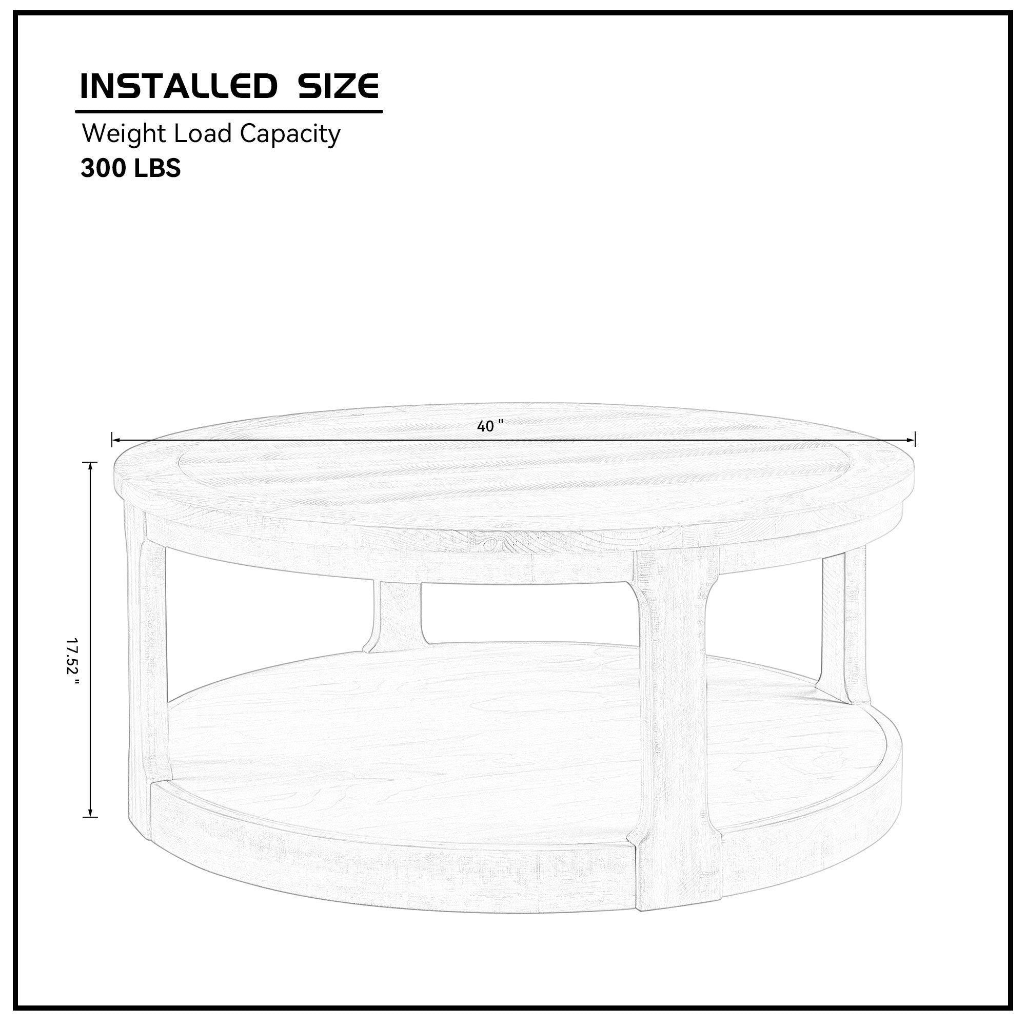 Large Traditional Round Coffee Table