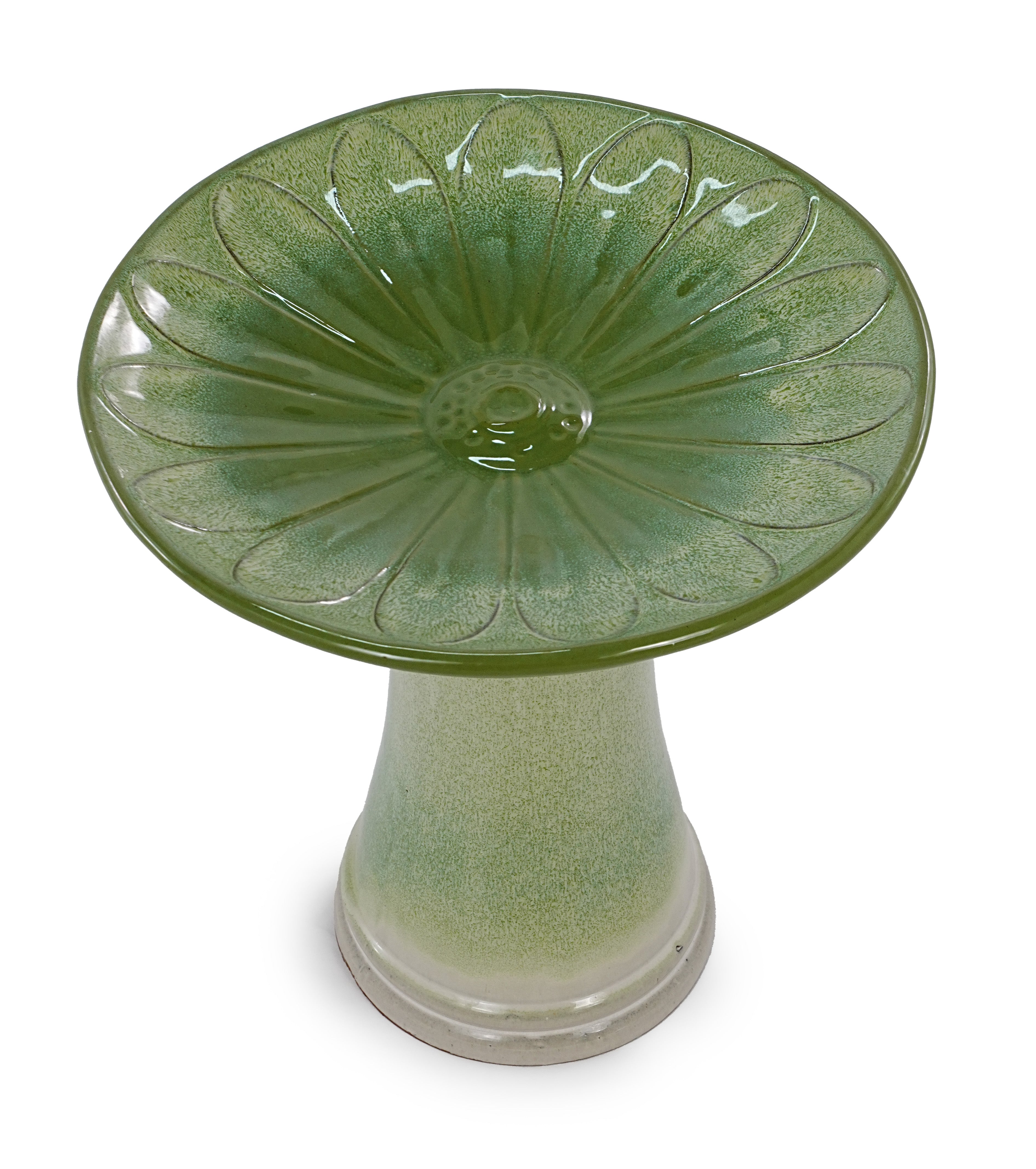 Handmade Green Gradient Glaze Ceramic Bird Bath