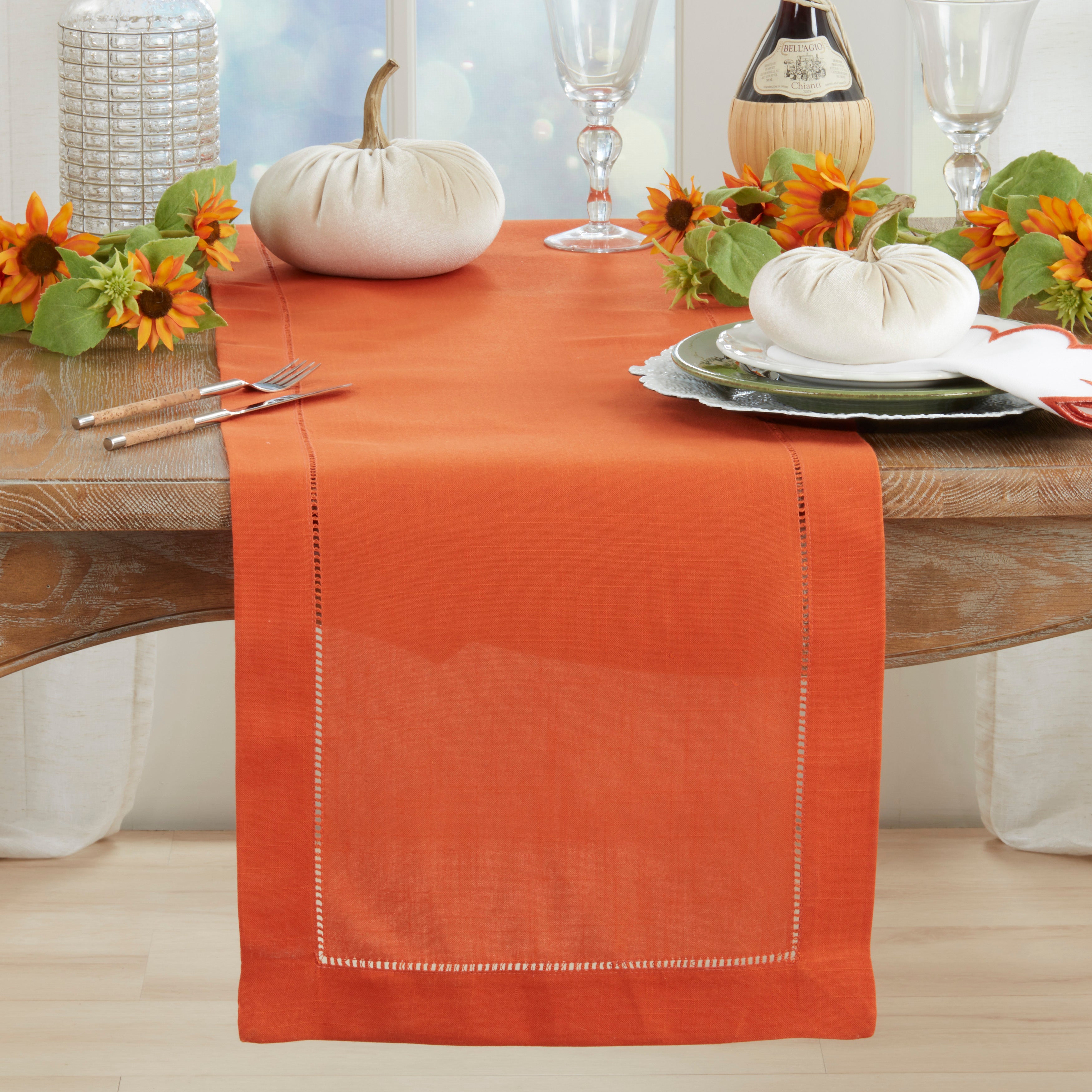 Table Runner With Hemstitched Border