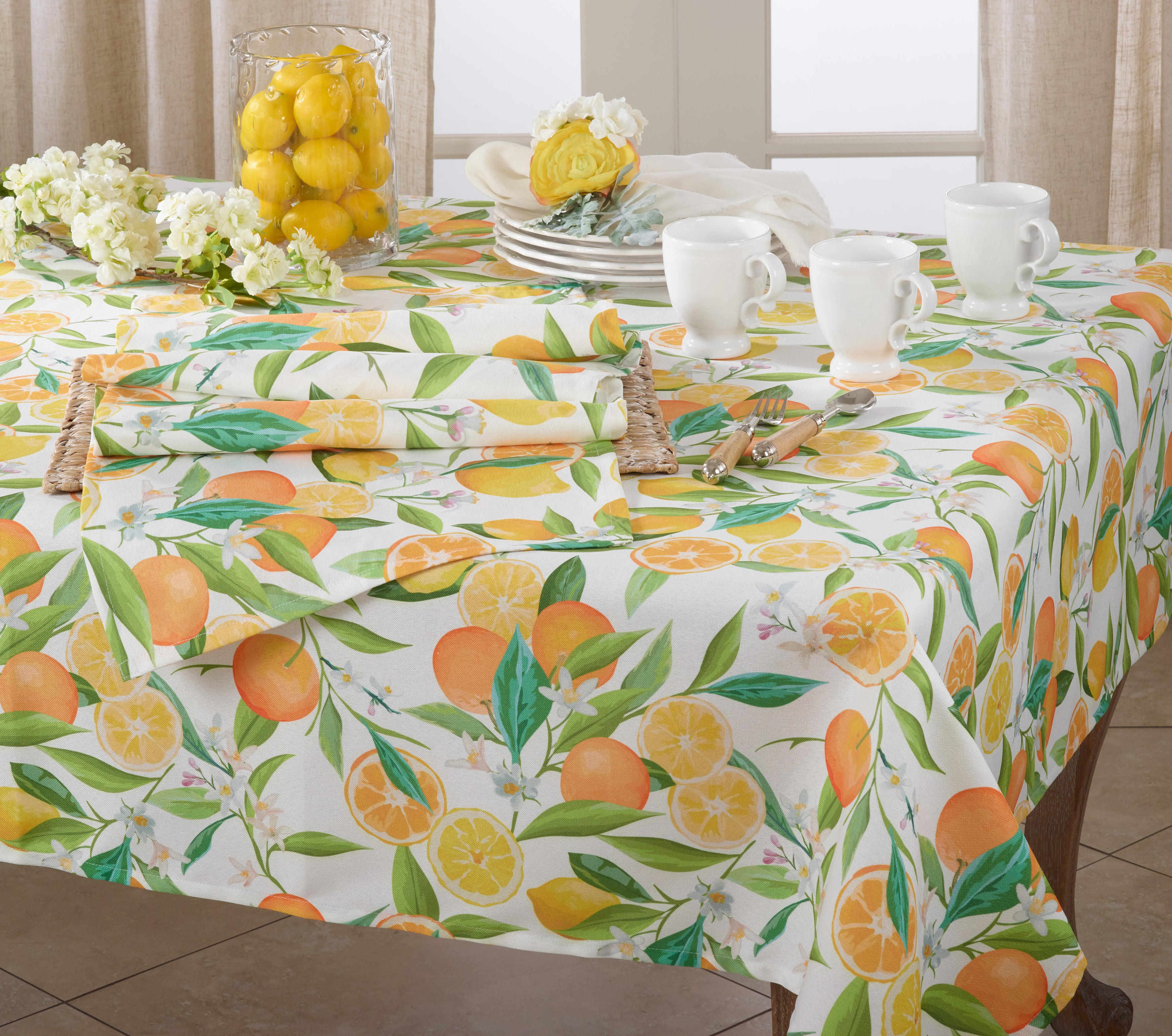 Lemon And Orange Print Table Runner