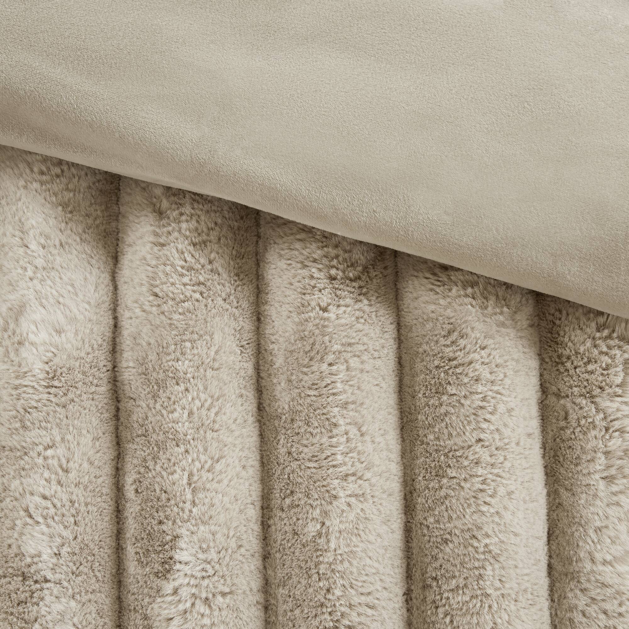 Ultrasoft Faux Fur Ribbed Comforter Set