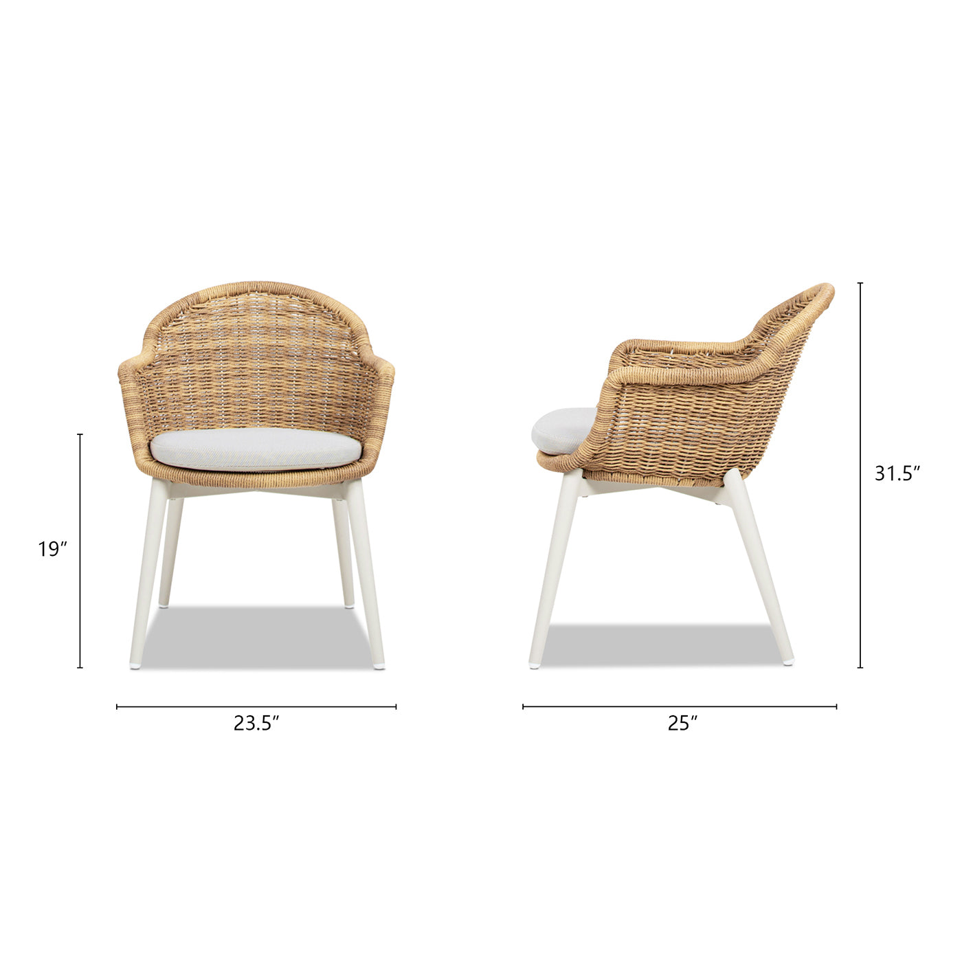 Santorini Outdoor Dining Chairs, Set of 2