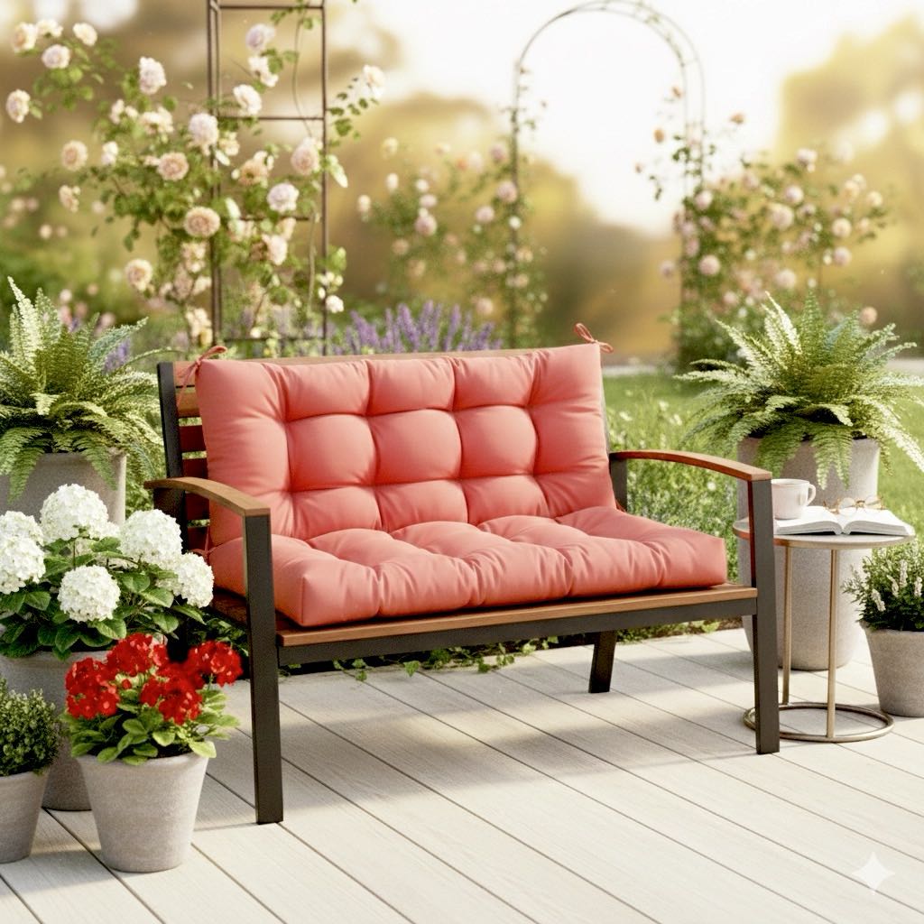 47" Tufted Outdoor Bench Cushion
