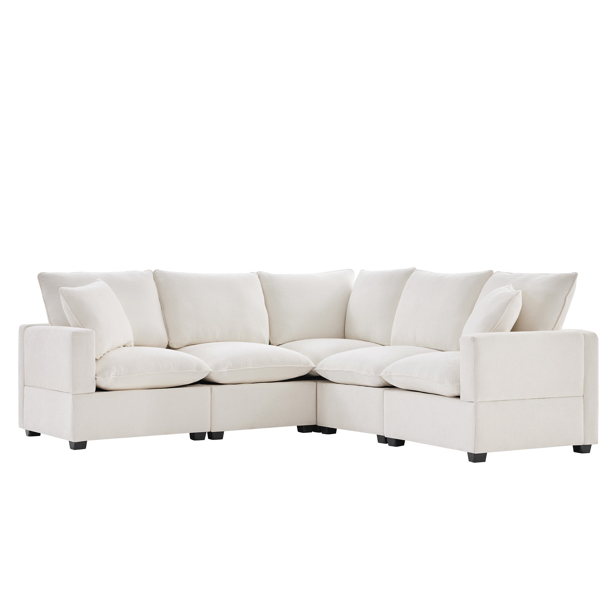 Chenille Modular L-Shape Sofa, Seats 5