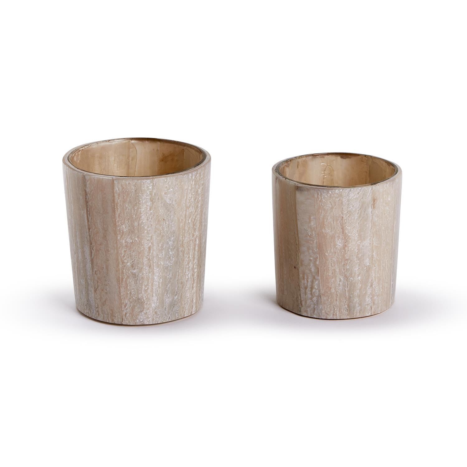 Selenite Effect Candle Holder, Set of 2