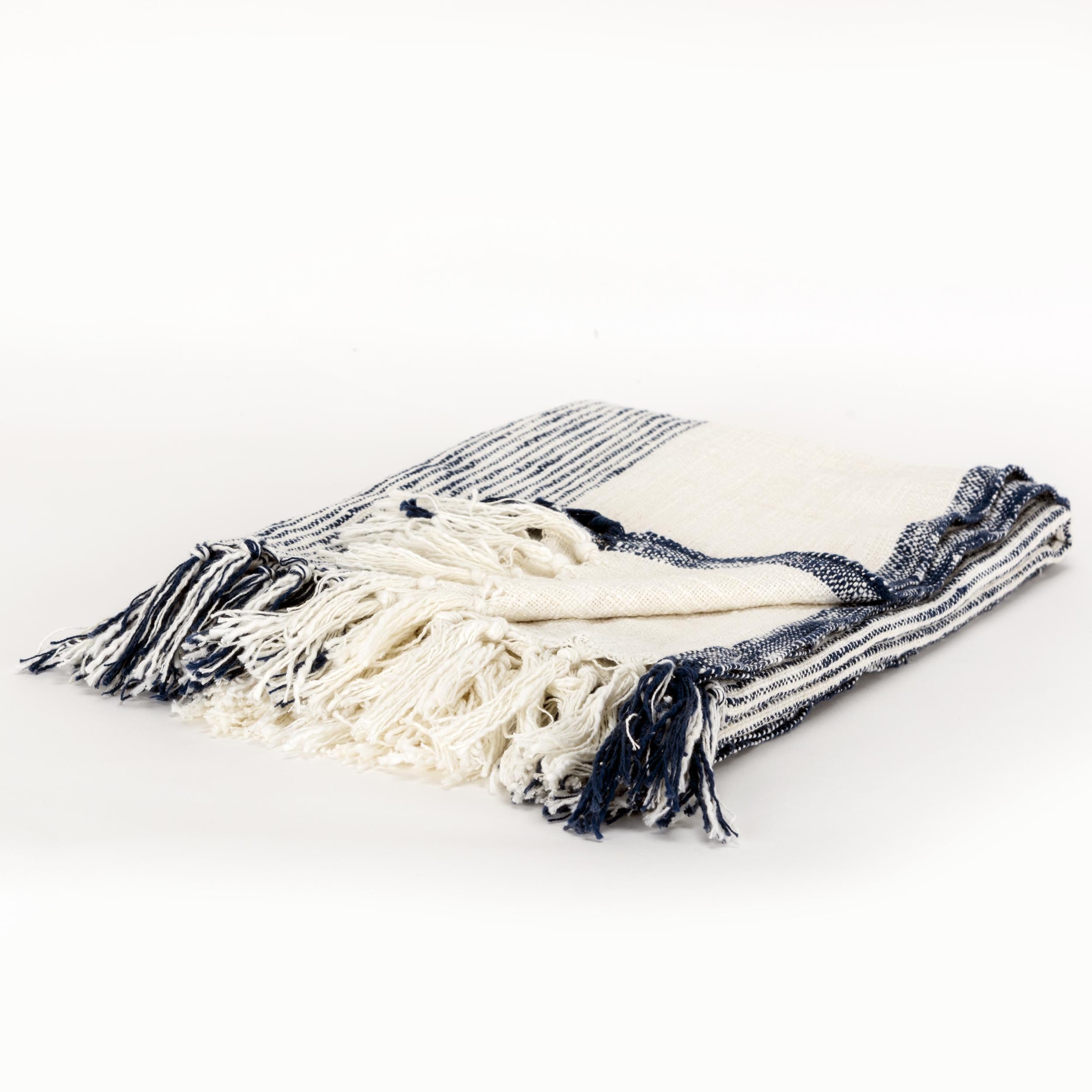 Stripe 100% Woven Textured Cotton Throw