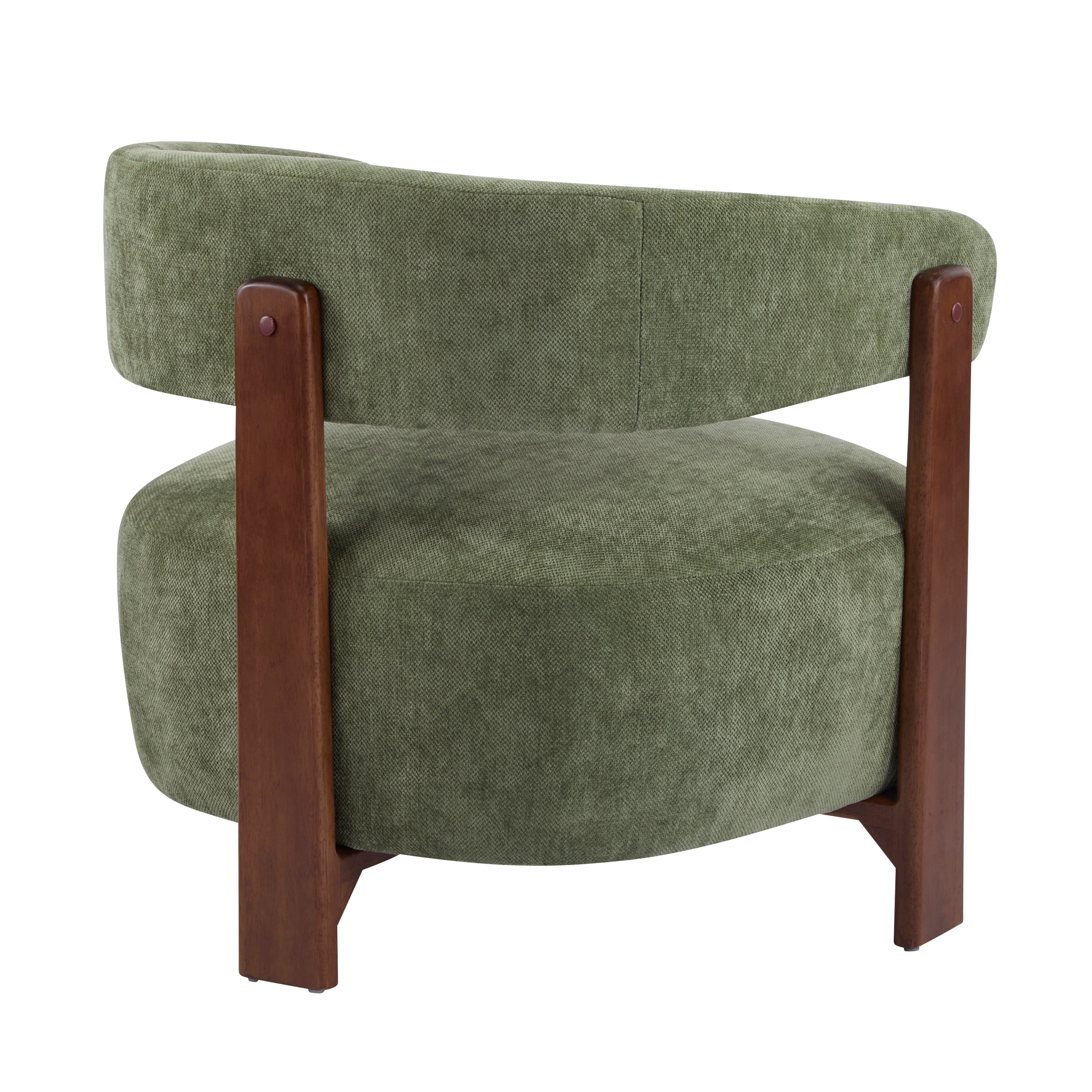Modern Open-Back Accent Chair with Wooden Frame