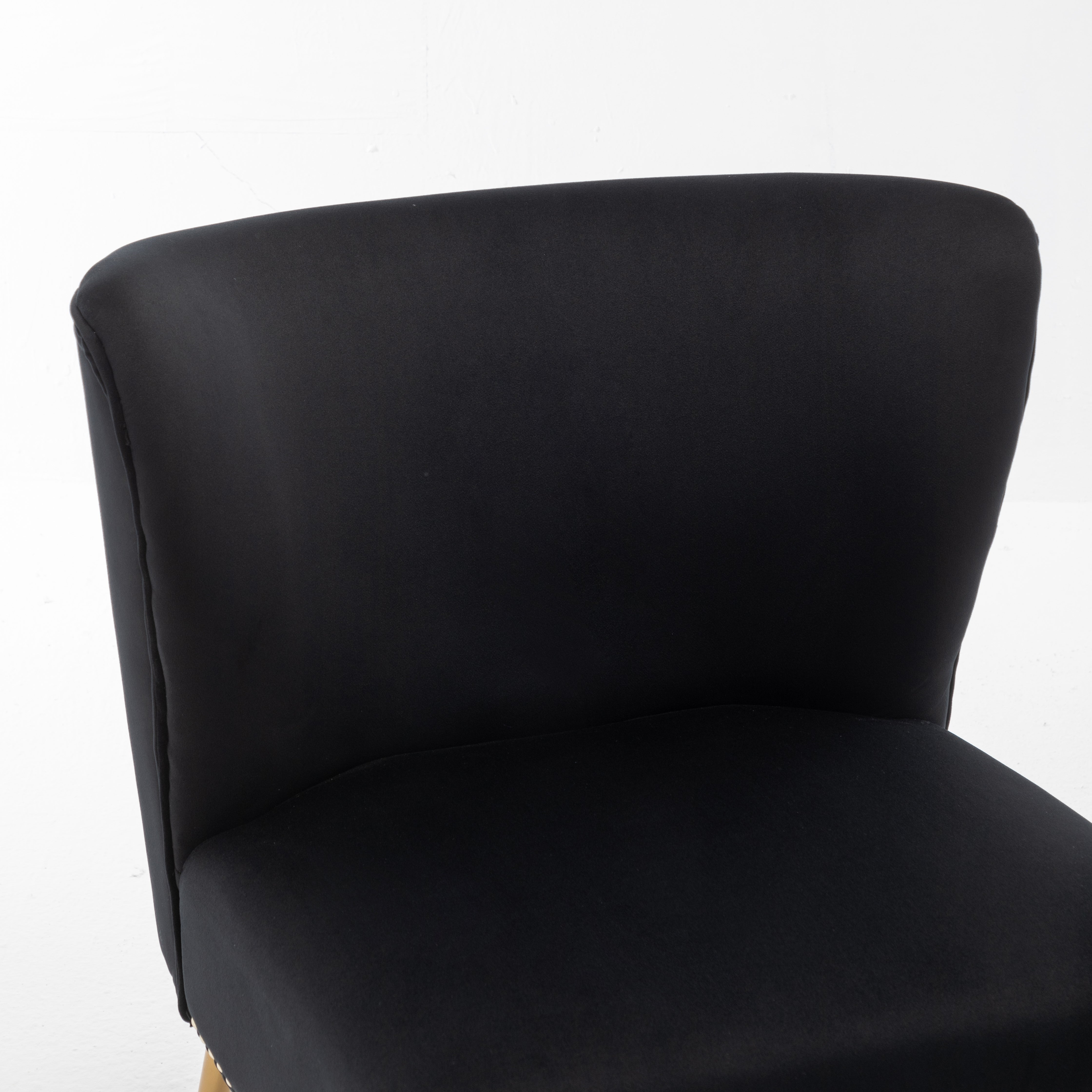 Printed Cloth Accent Chair, Armless Slipper Chair with Metal Legs, Modern Upholstered Side Chair for Living Room Bedroom Small Spaces