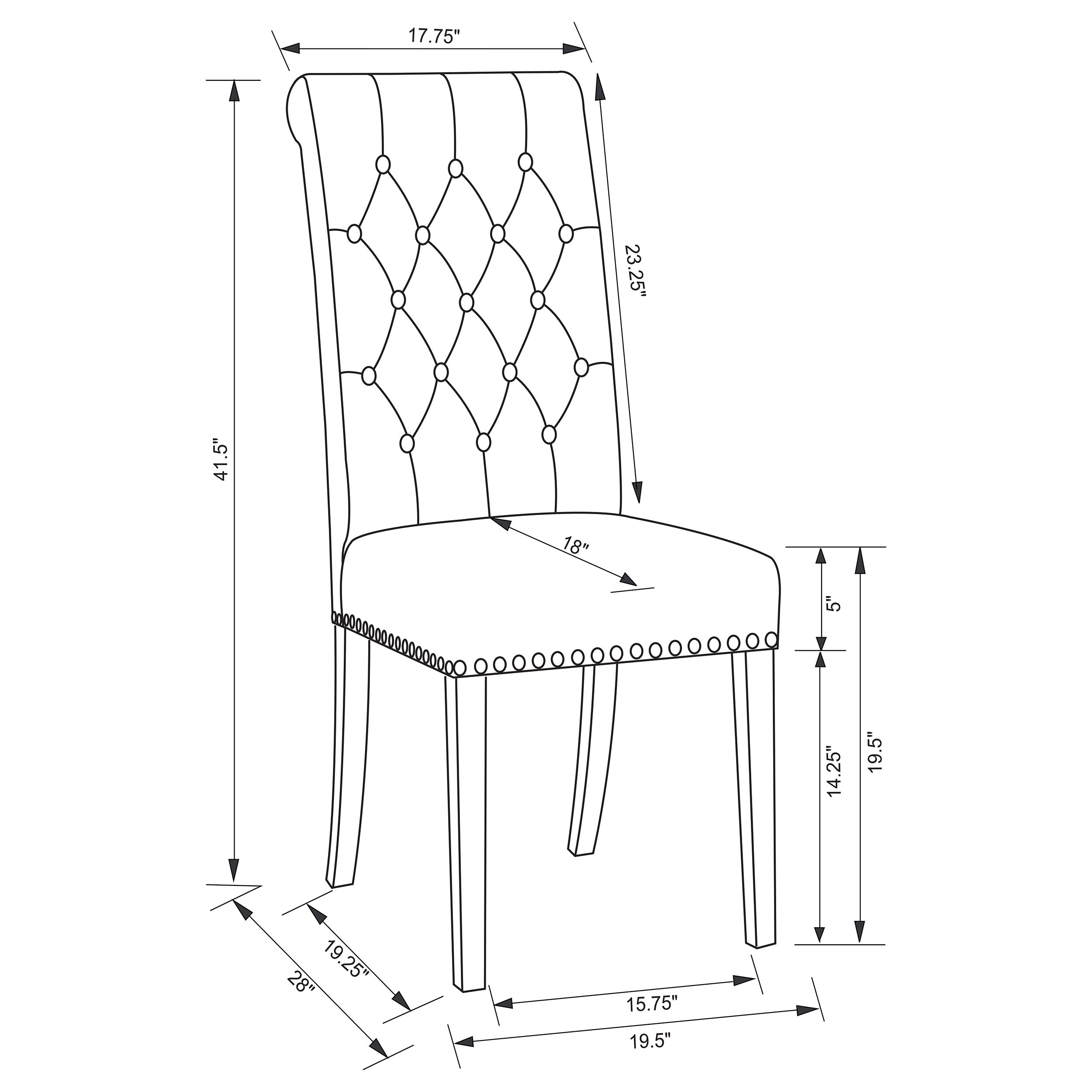 Button-Tufted High Back Dining Chairs, Set of 2