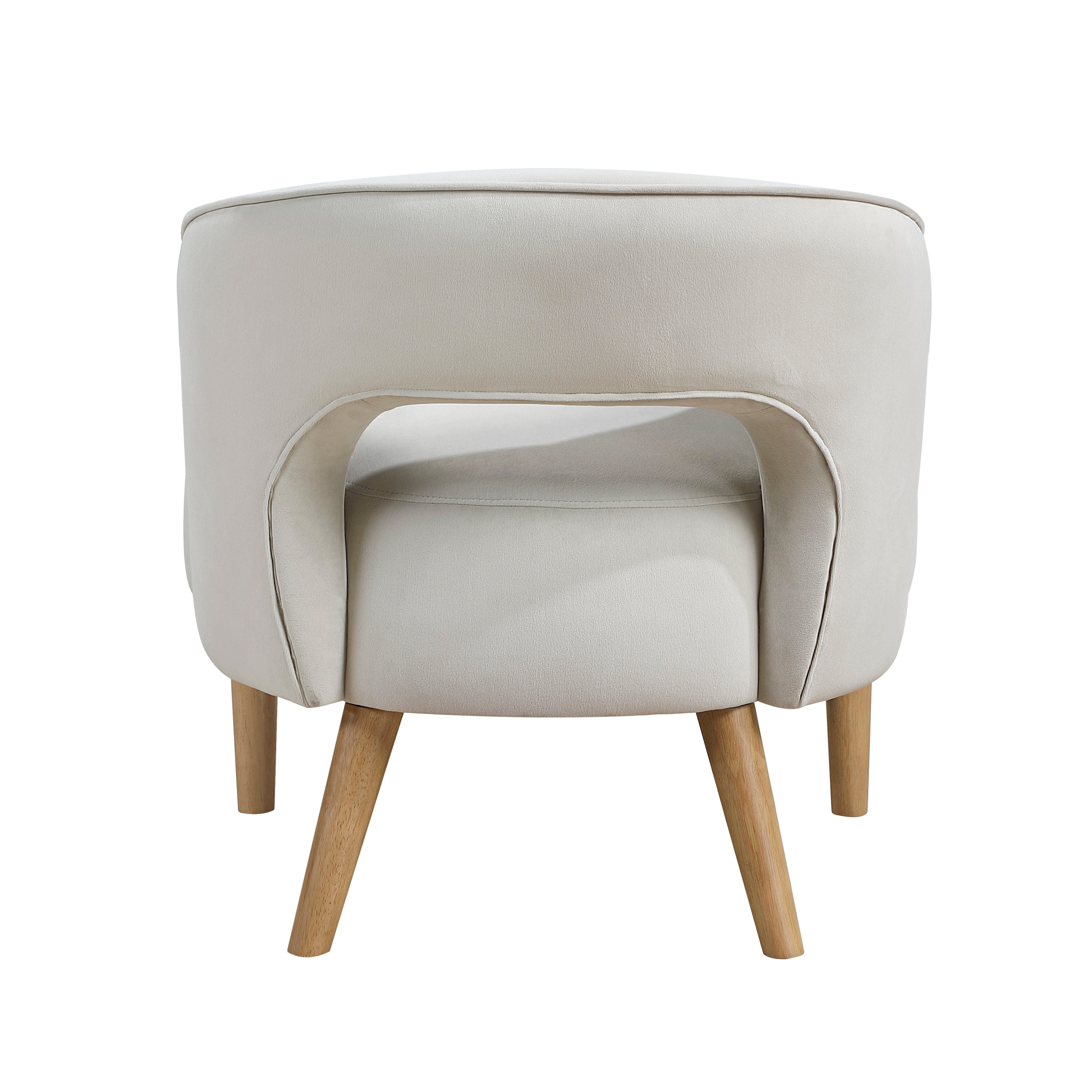 Modern Plush Velvet Open Back Barrel Accent Chair
