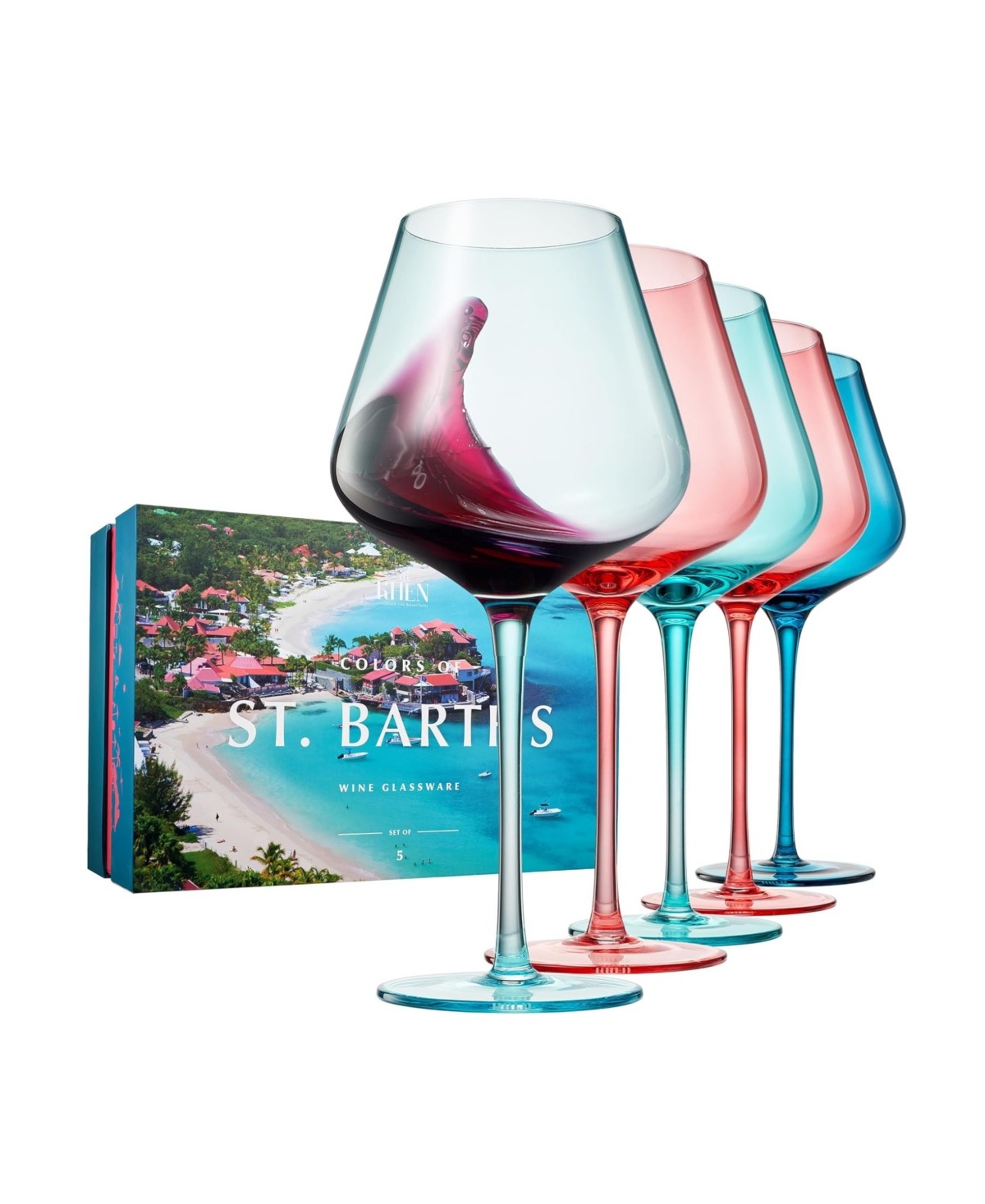 St Barths Wine Glasses Set of 5