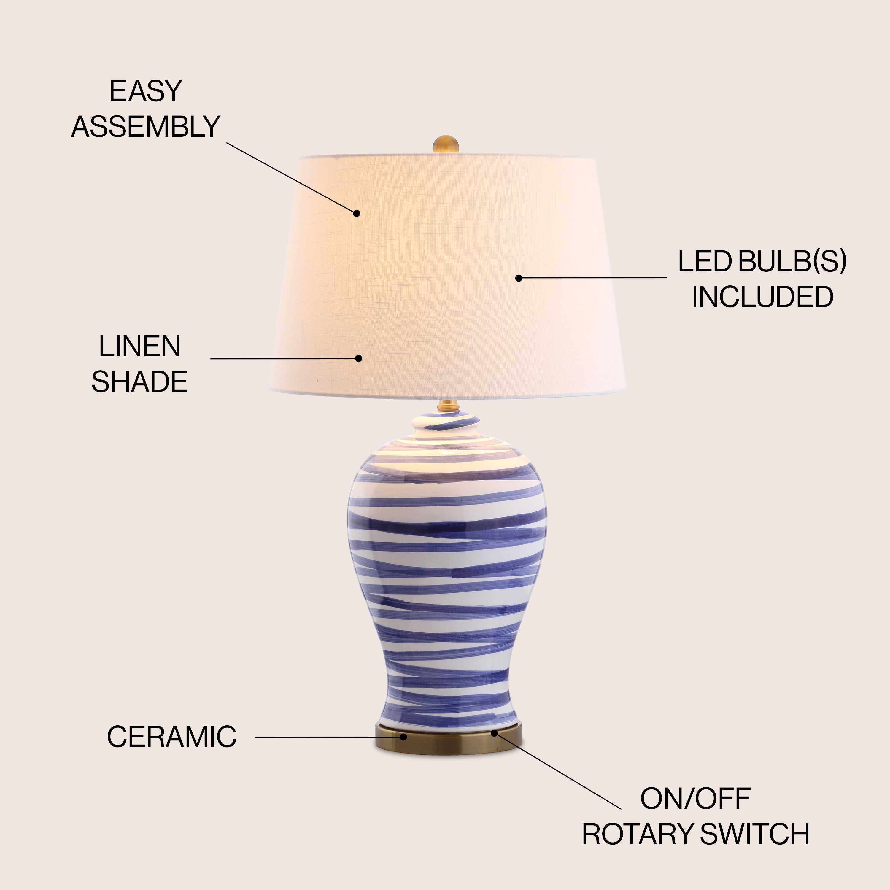 Joelie Ceramic LED Table Lamp
