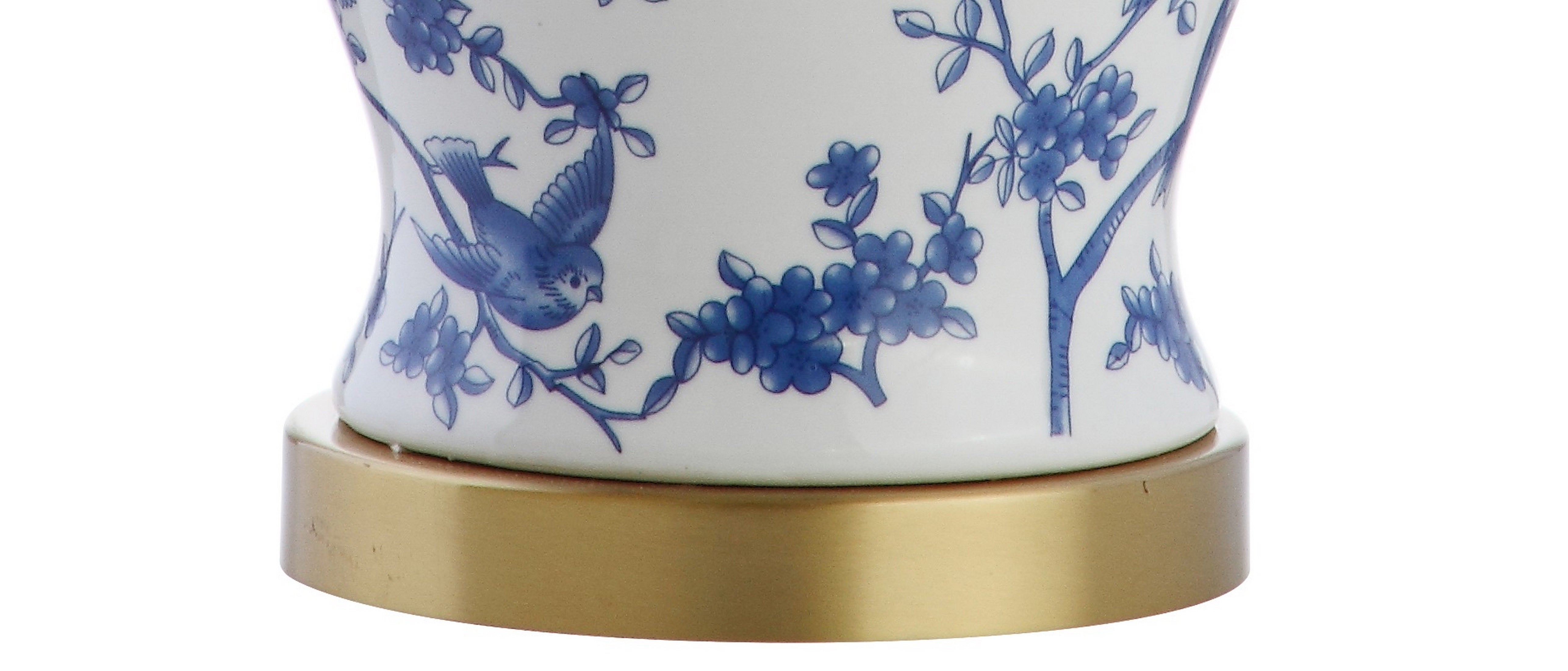 Penelope French Country Cottage Ceramic/Iron Chinoiserie Ginger Jar LED Table Lamp