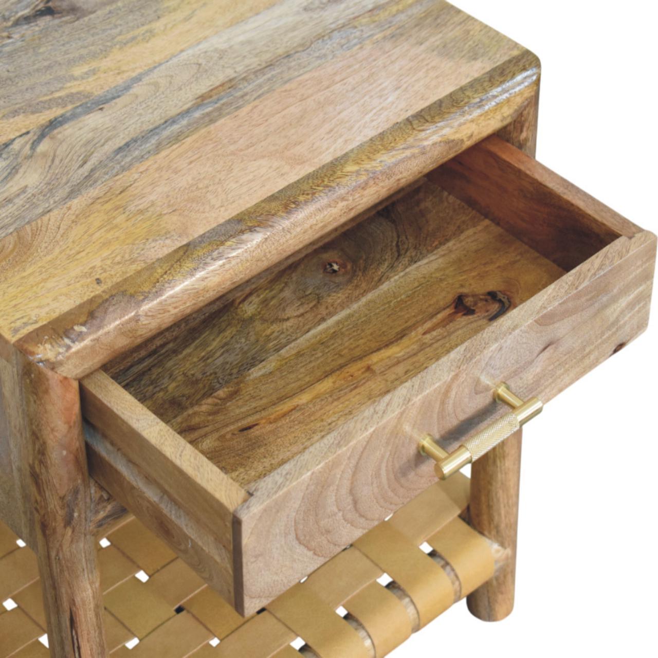 Regency Woven Oak-ish Nightstand with Drawer