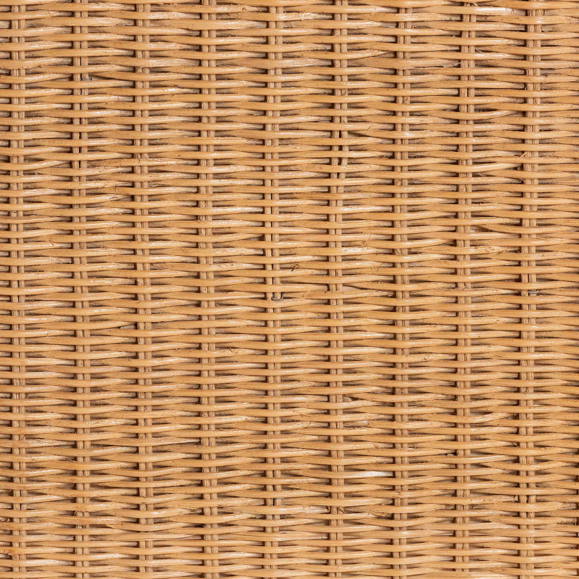 Palm Scallop Natural Rattan Ottoman with Cushion