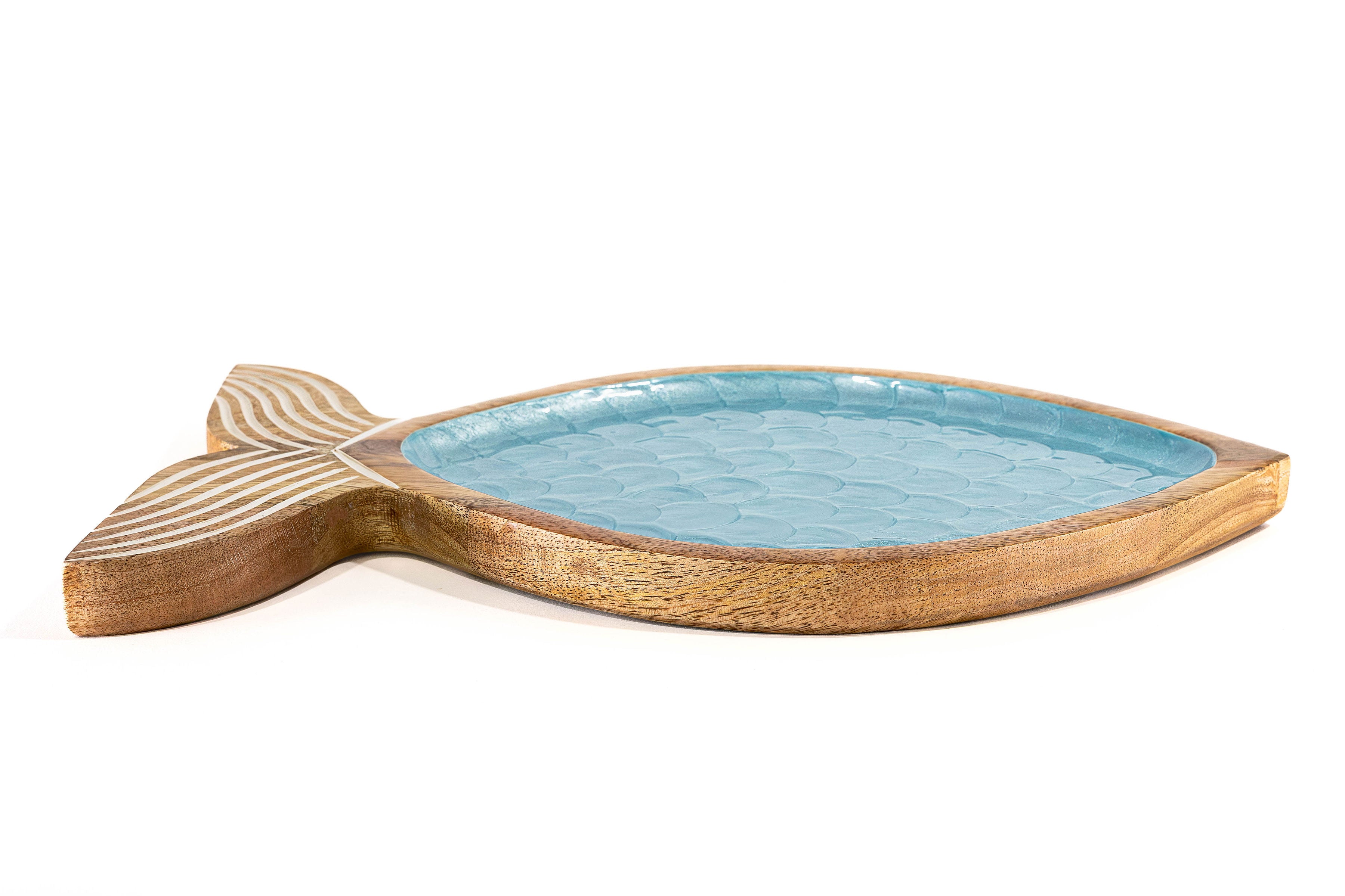 Jeanne Fitz Large Wood Fish Shaped Platter