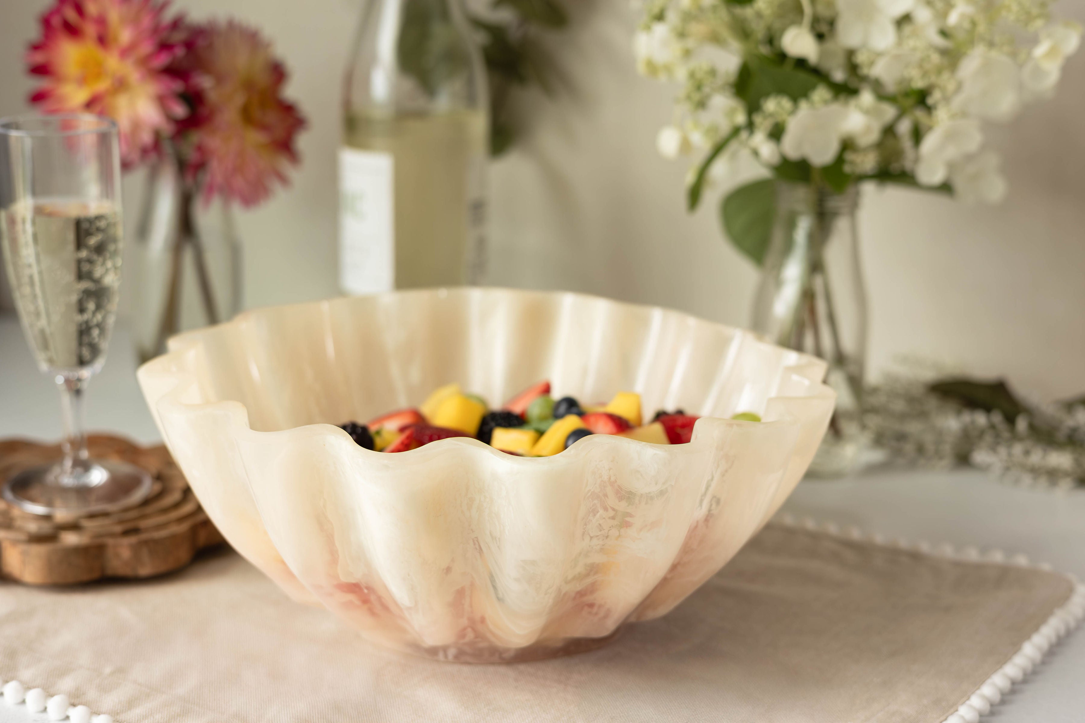 Jeanne Fitz Resin Collection Scalloped Bowl
